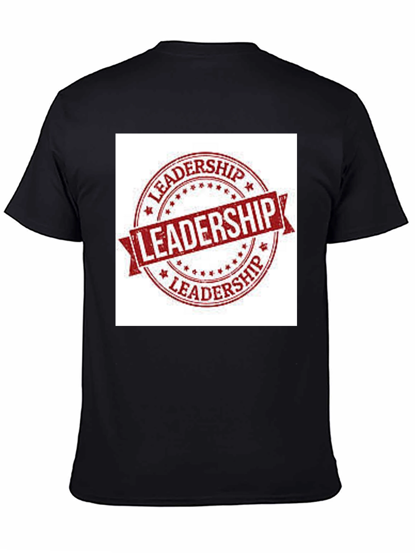 Leadership Stamp Graphic Tee - Black Cotton T-Shirt