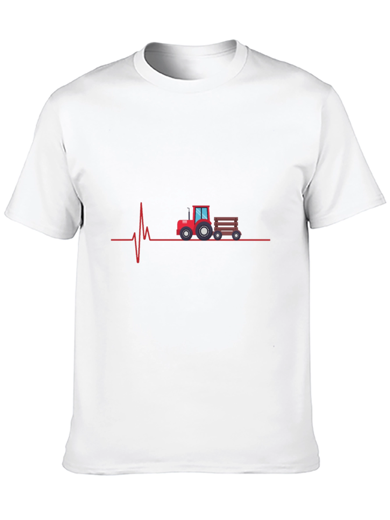 Tractor Heartbeat Graphic Tee - Black Cotton T-Shirt