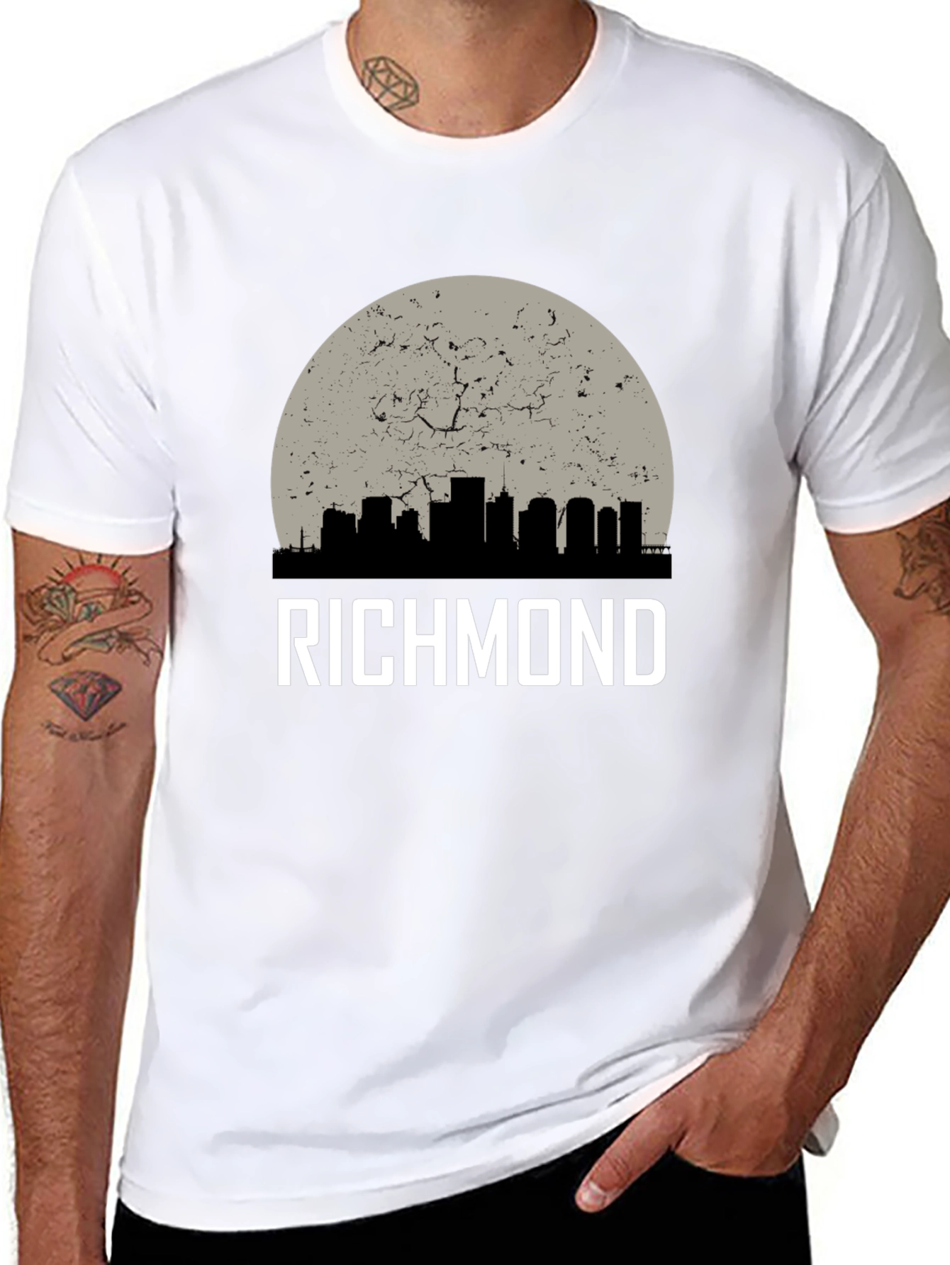 Richmond Skyline Graphic Print Crew Neck T-Shirt