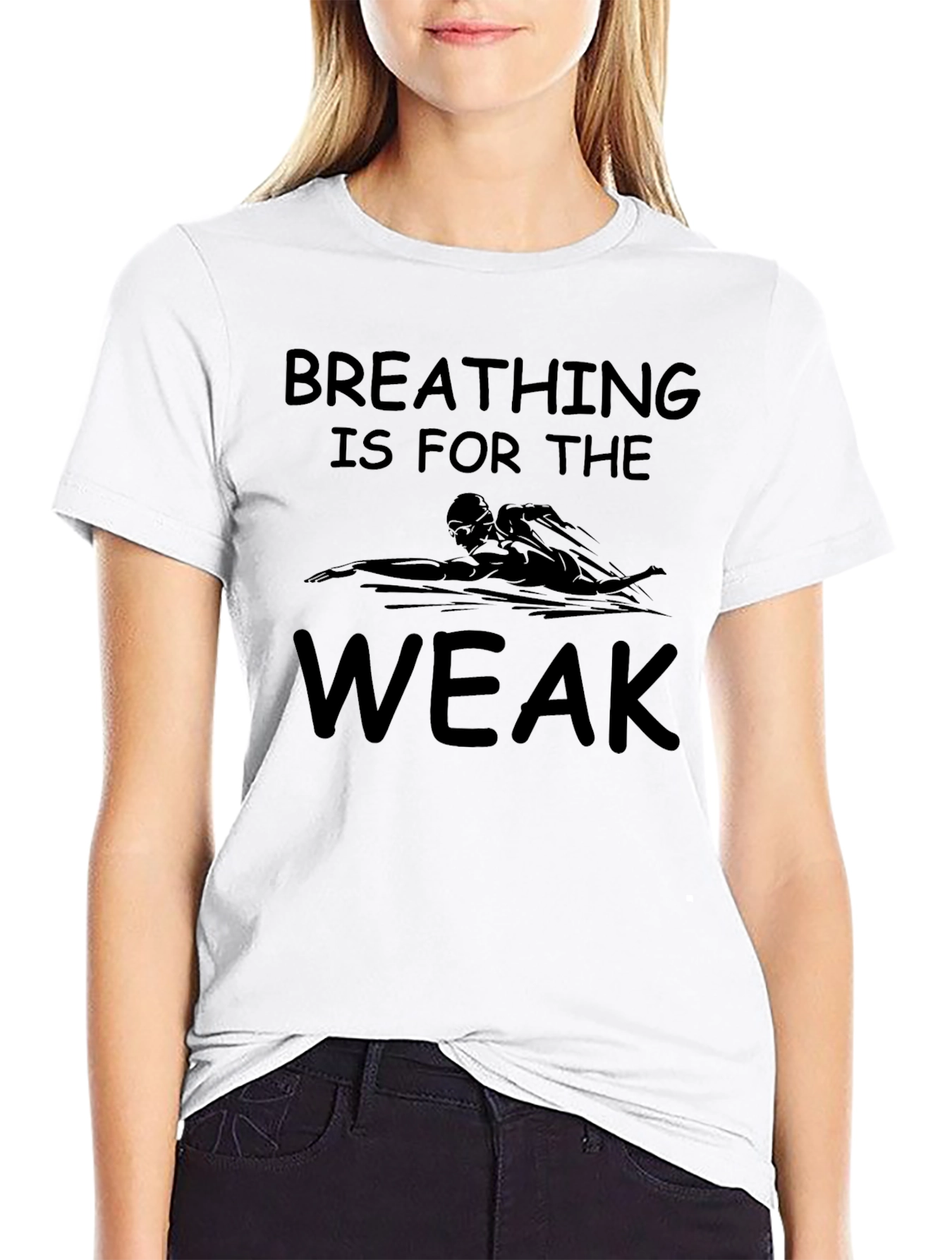 Breathing is for the Weak Swimmer Graphic T-Shirt