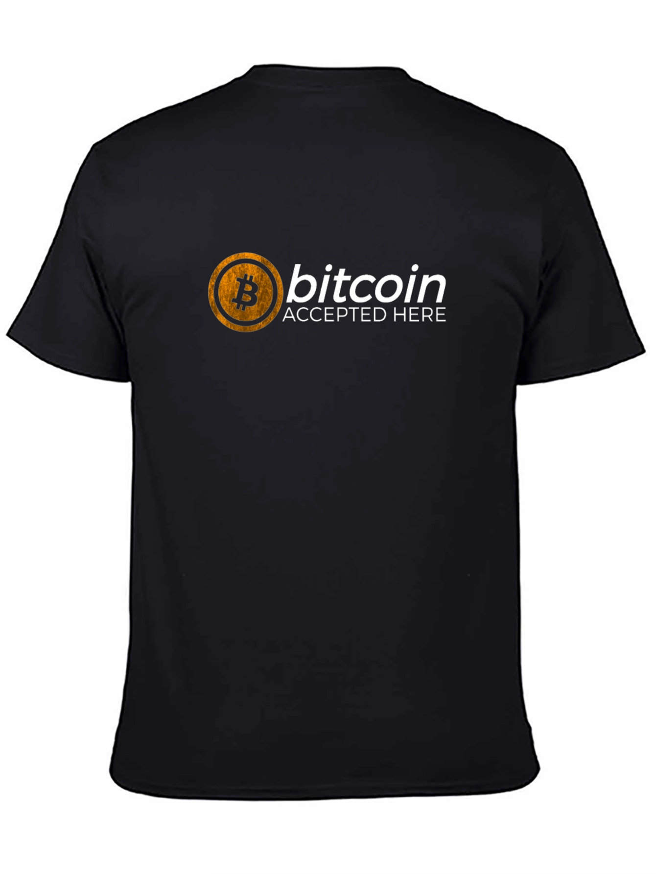 Bitcoin Accepted Here Black T-Shirt Crypto Tee