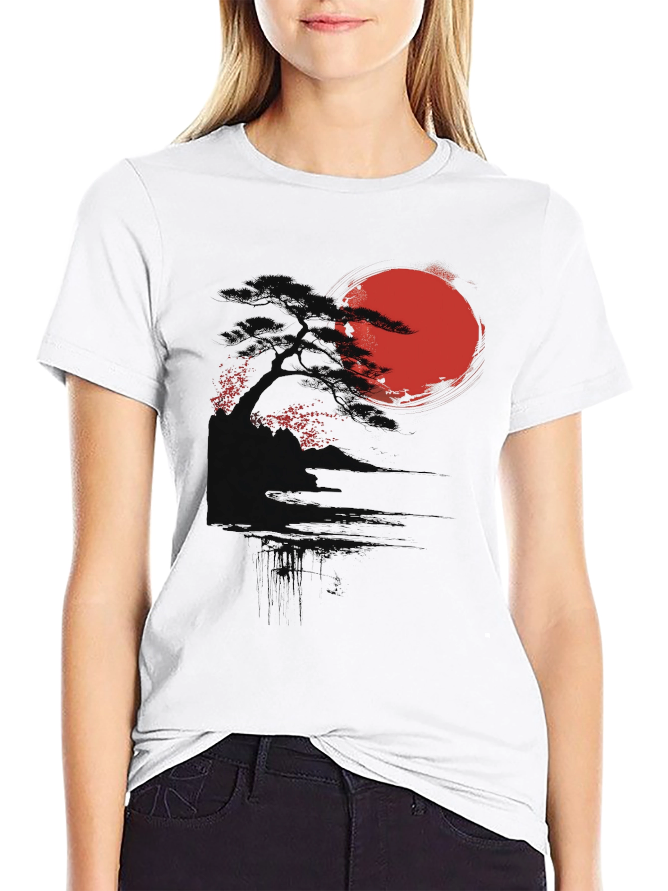 Rising Sun Graphic Tee - Black Cotton Blend