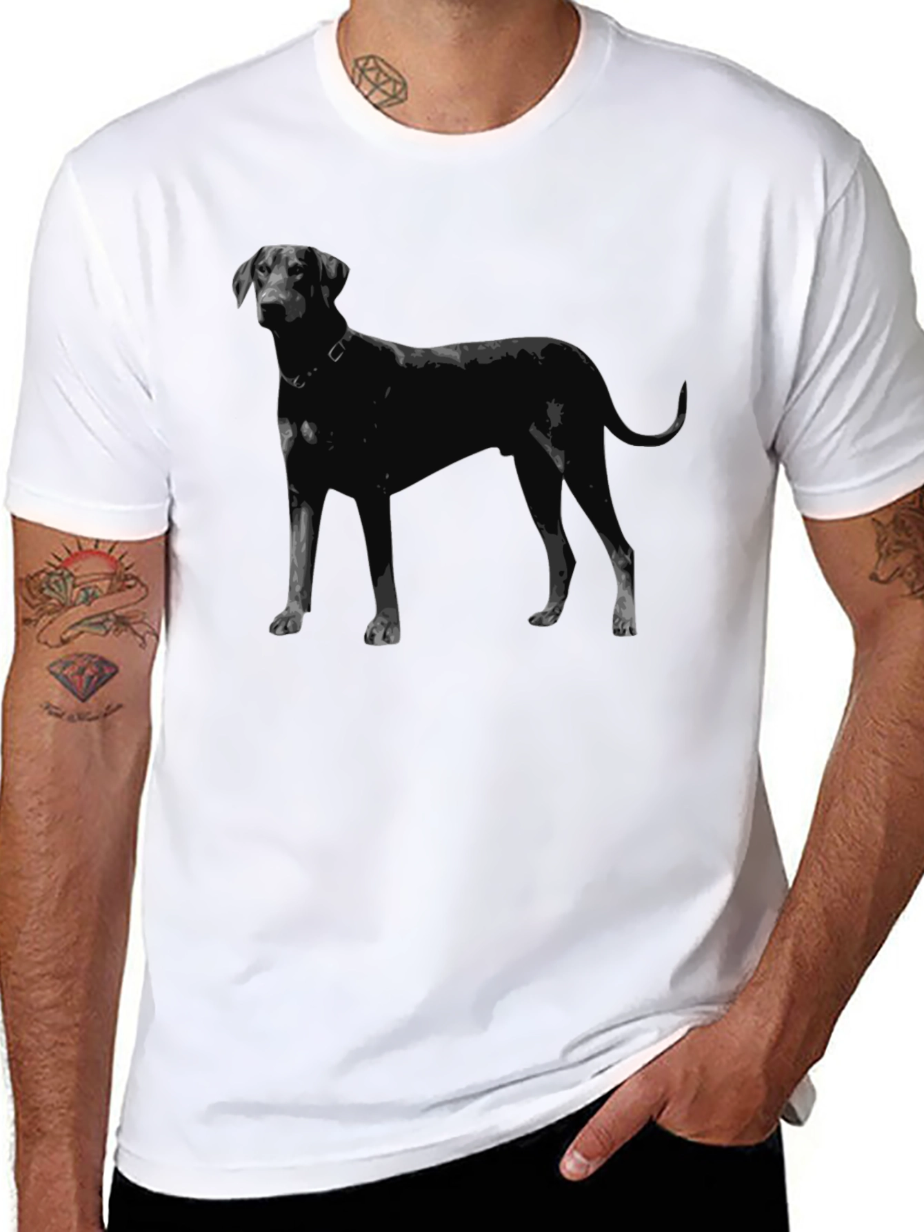 Dog Graphic Black T-Shirt