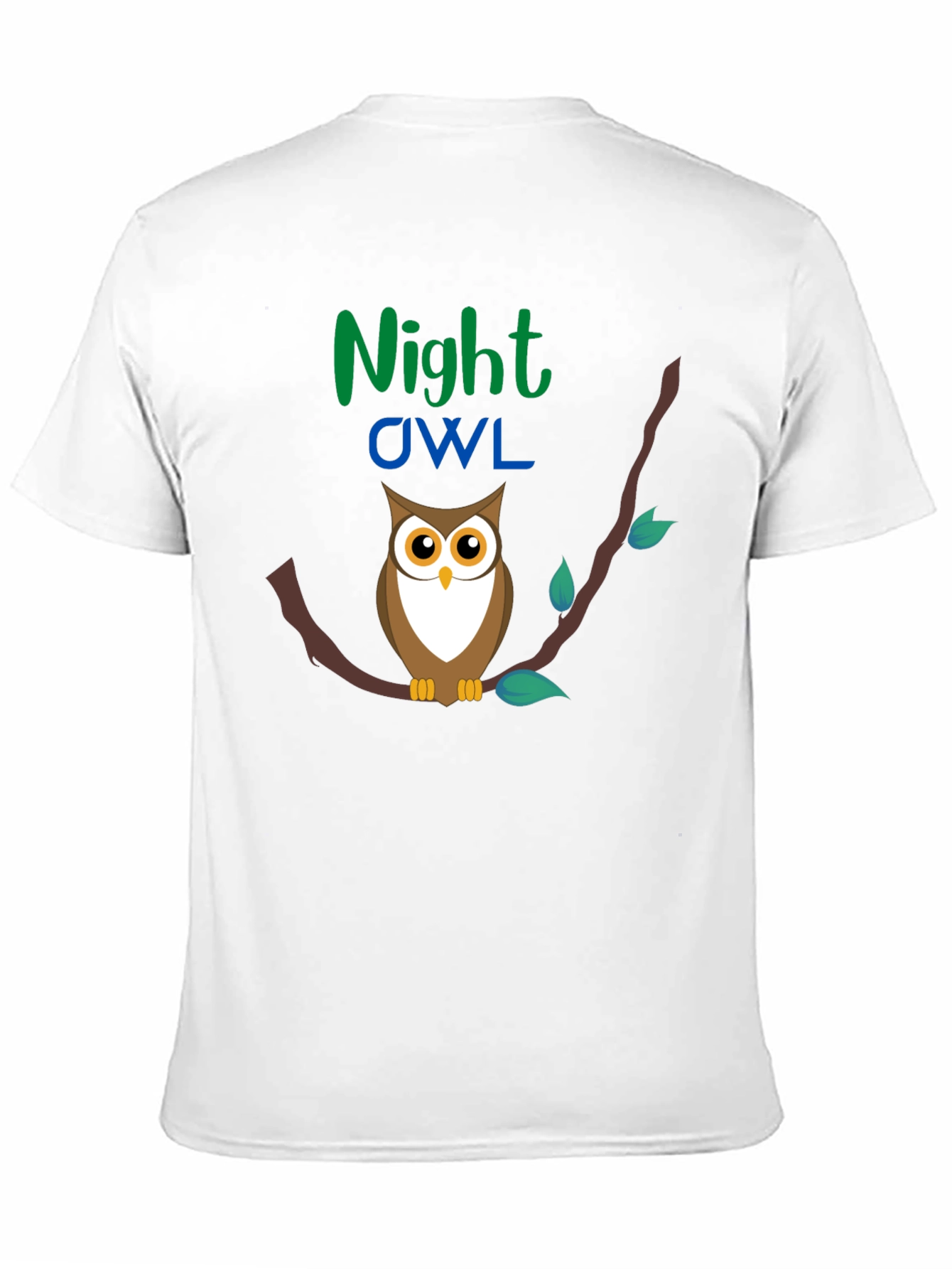 Night Owl Graphic Tee - Black Cotton T-Shirt