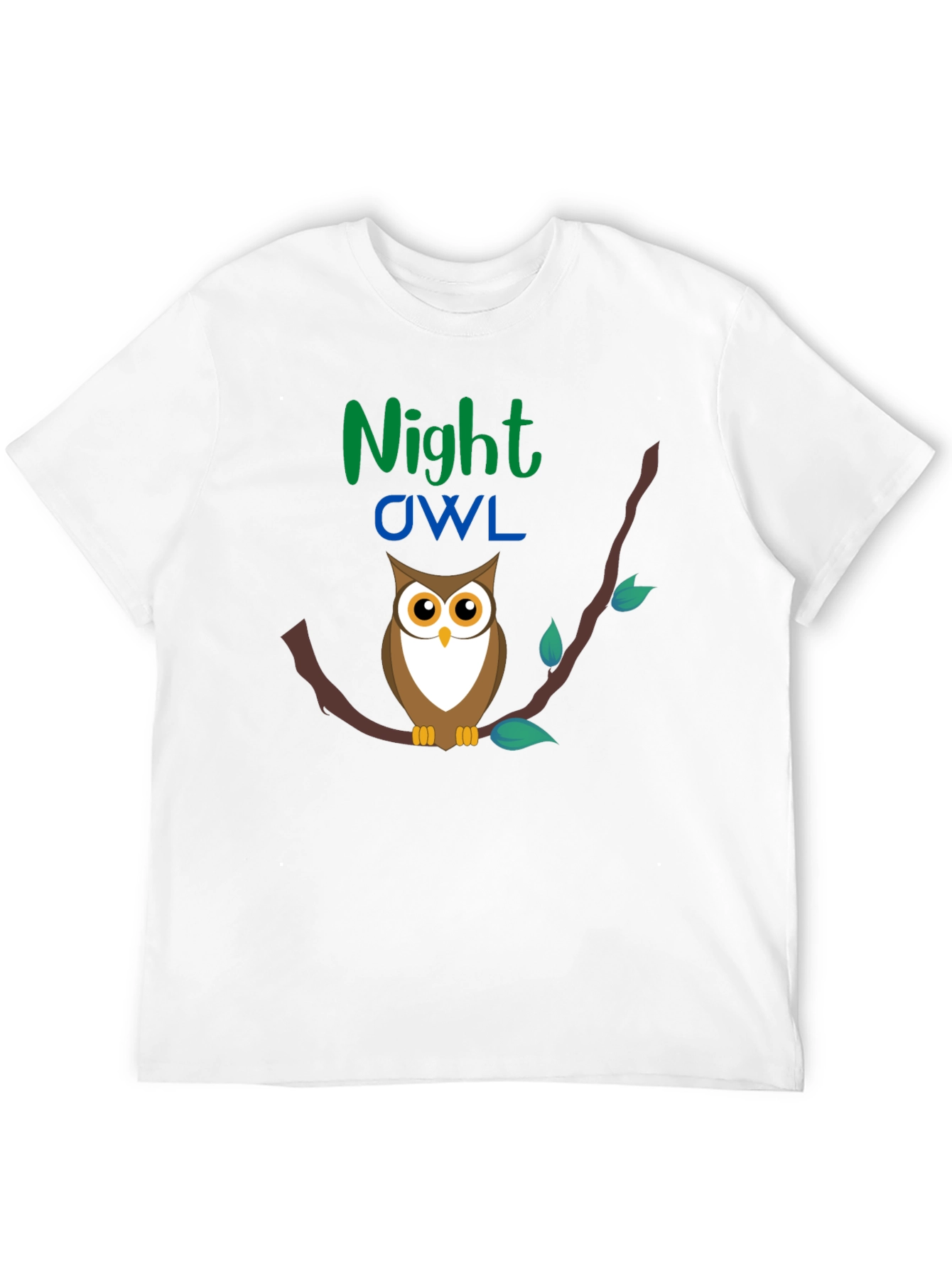 Night Owl Graphic Tee - Black Cotton T-Shirt