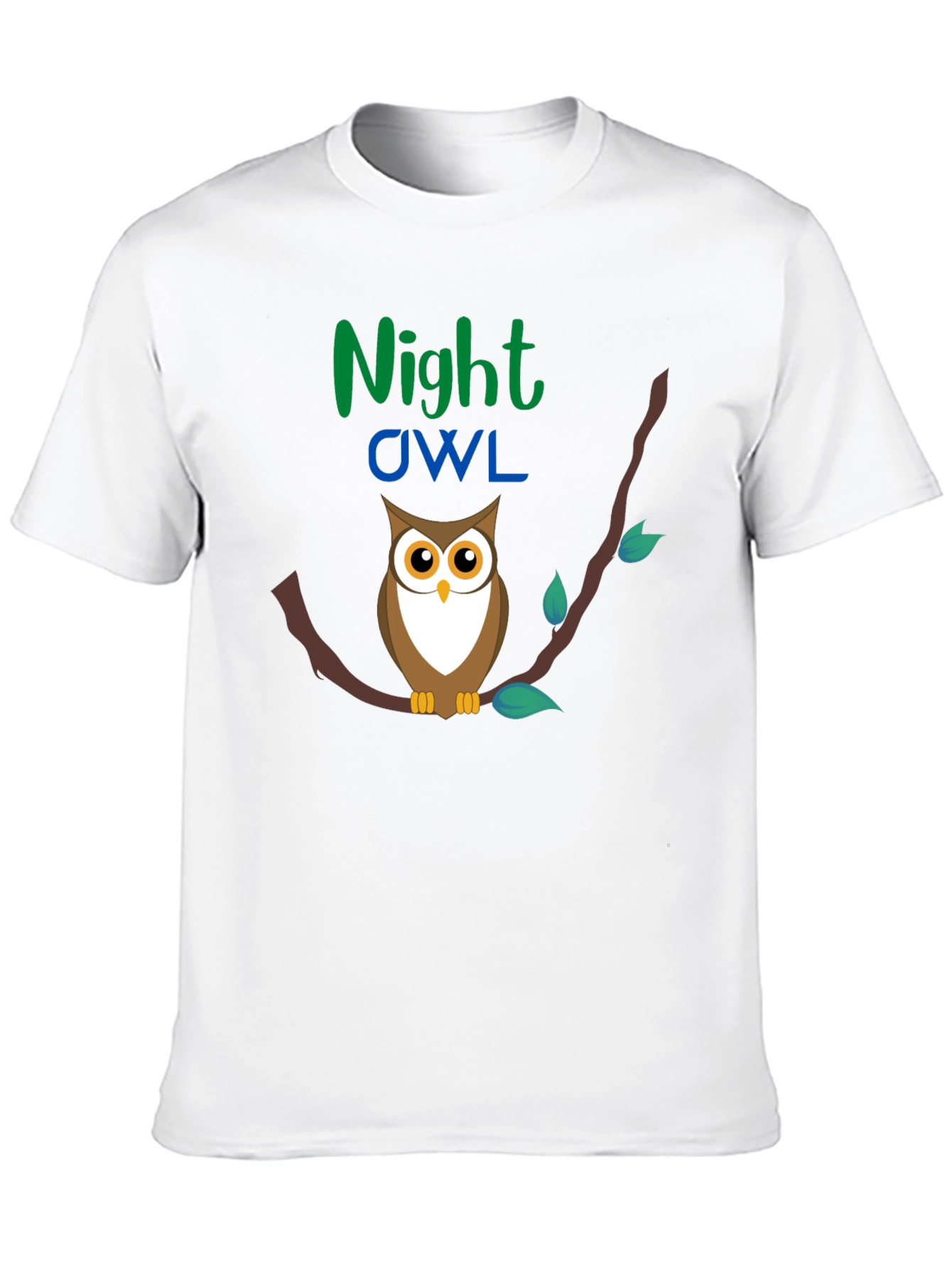 Night Owl Graphic Tee - Black Cotton T-Shirt