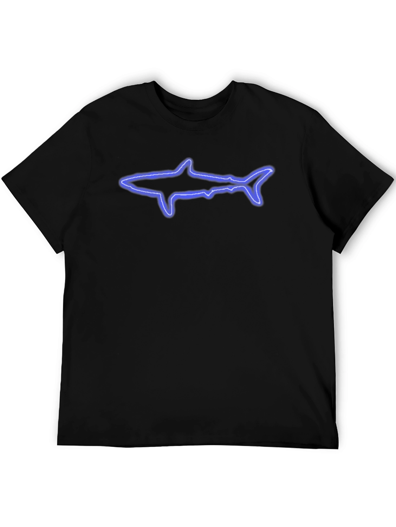 Neon Shark Graphic Black T-Shirt