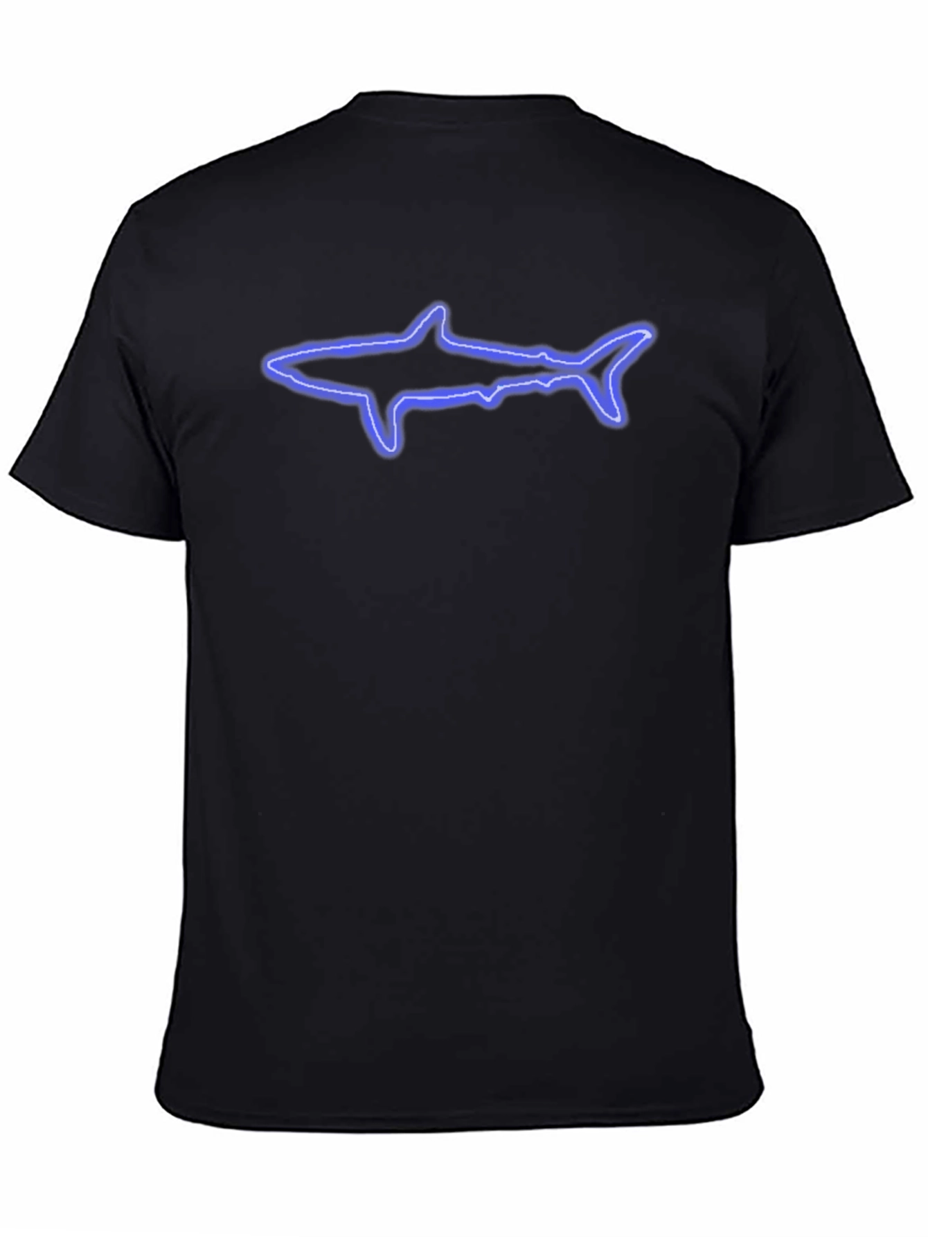 Neon Shark Graphic Black T-Shirt