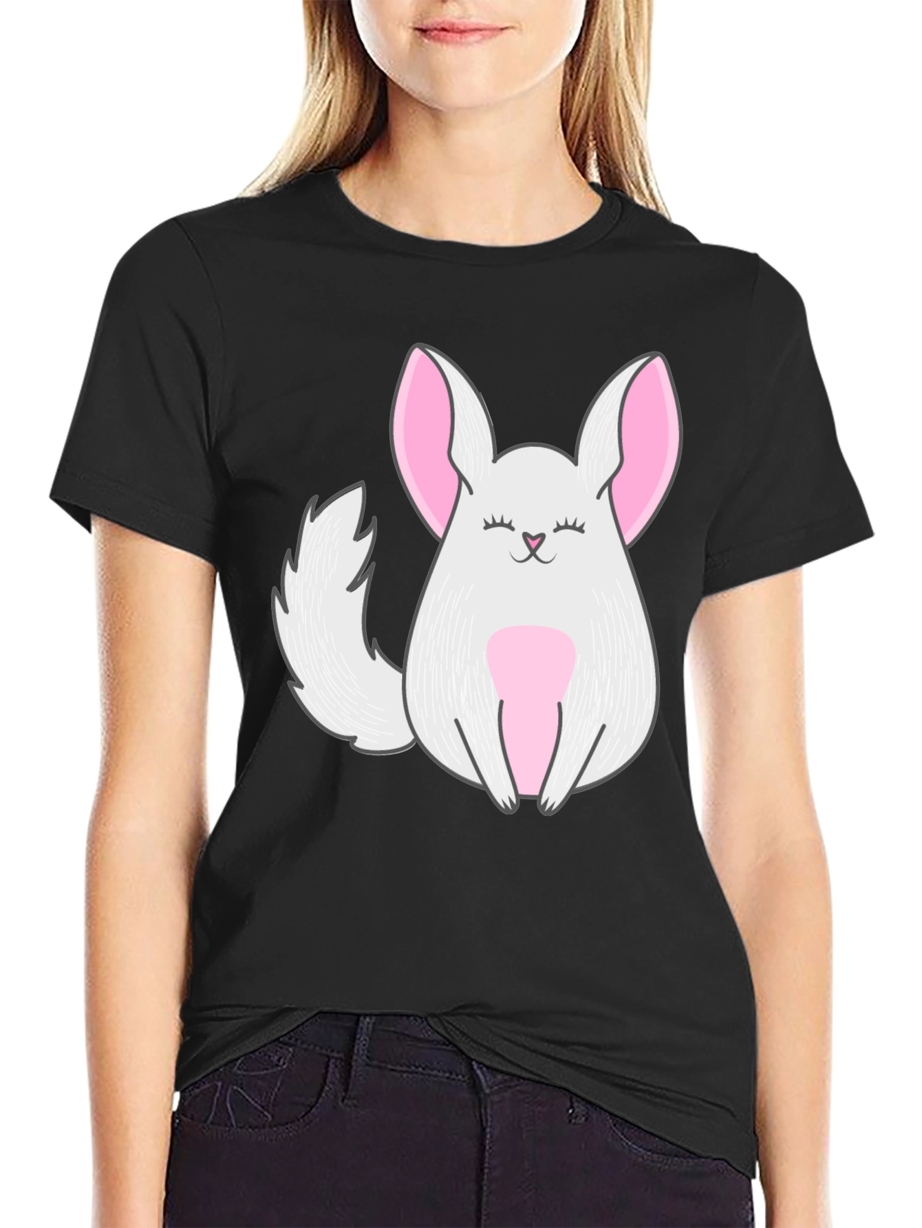 Cute Chinchilla Graphic Tee - Black Unisex Shirt