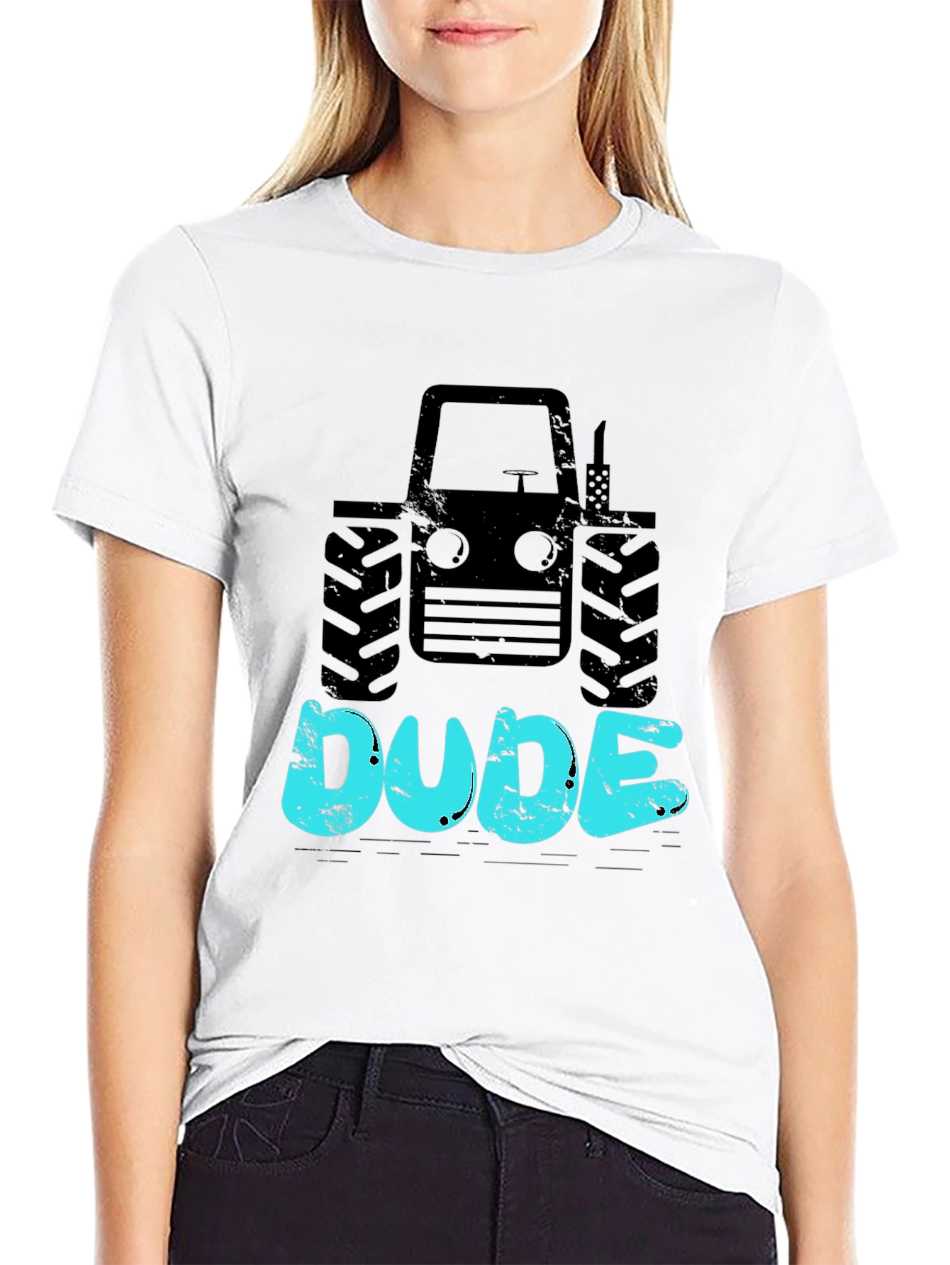 Tractor Dude Graphic Tee - Black Cotton T-Shirt