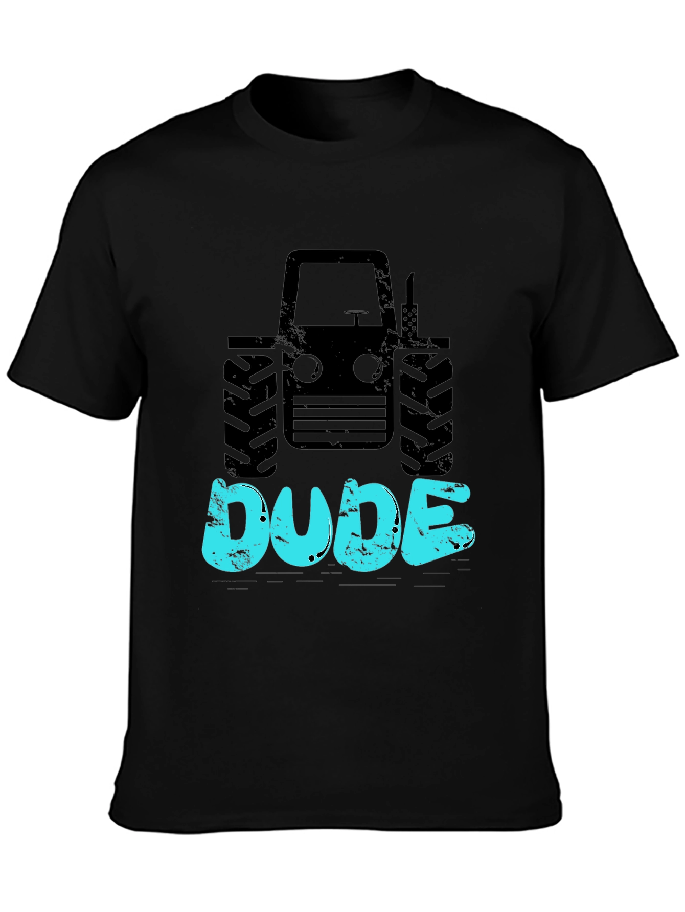 Tractor Dude Graphic Tee - Black Cotton T-Shirt