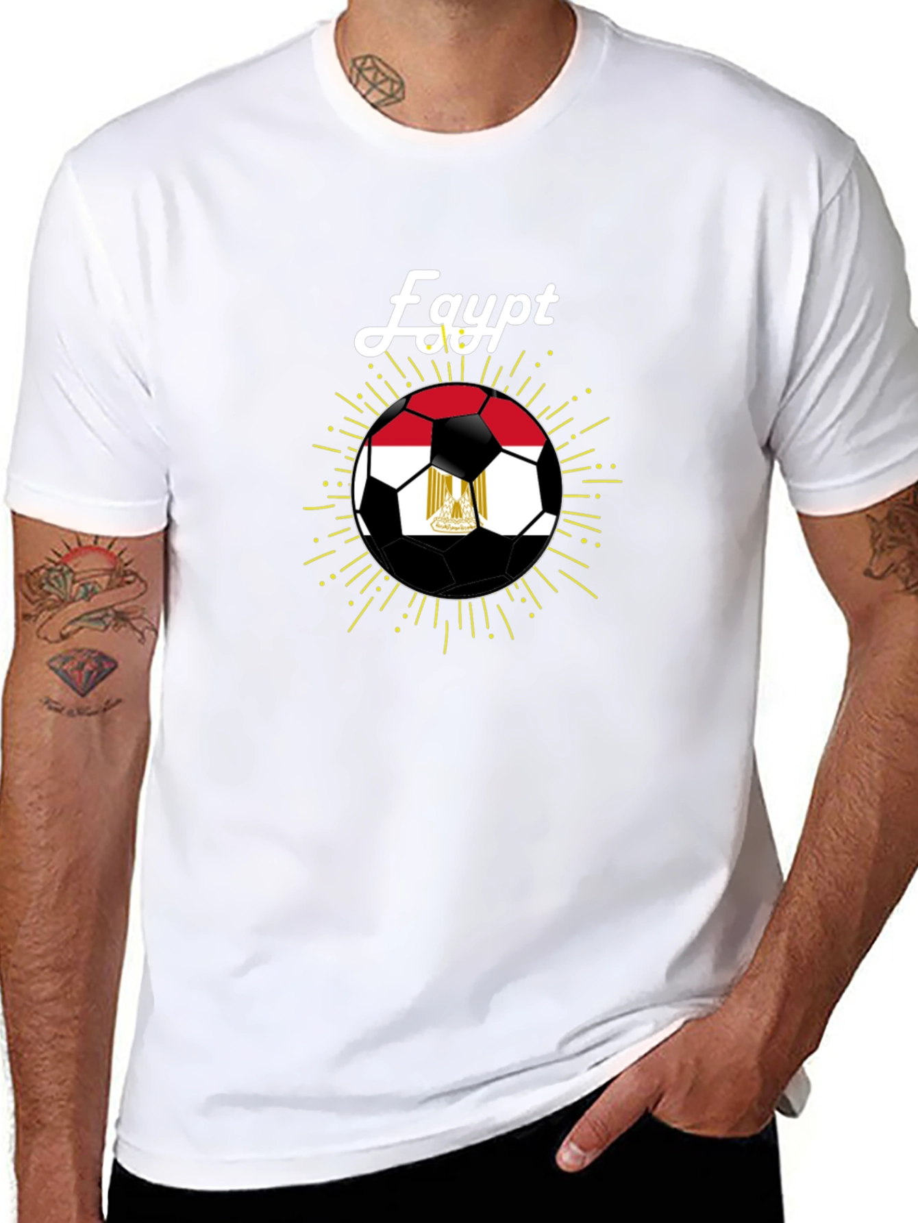 Egypt Soccer Fan T-Shirt - Black Cotton Blend