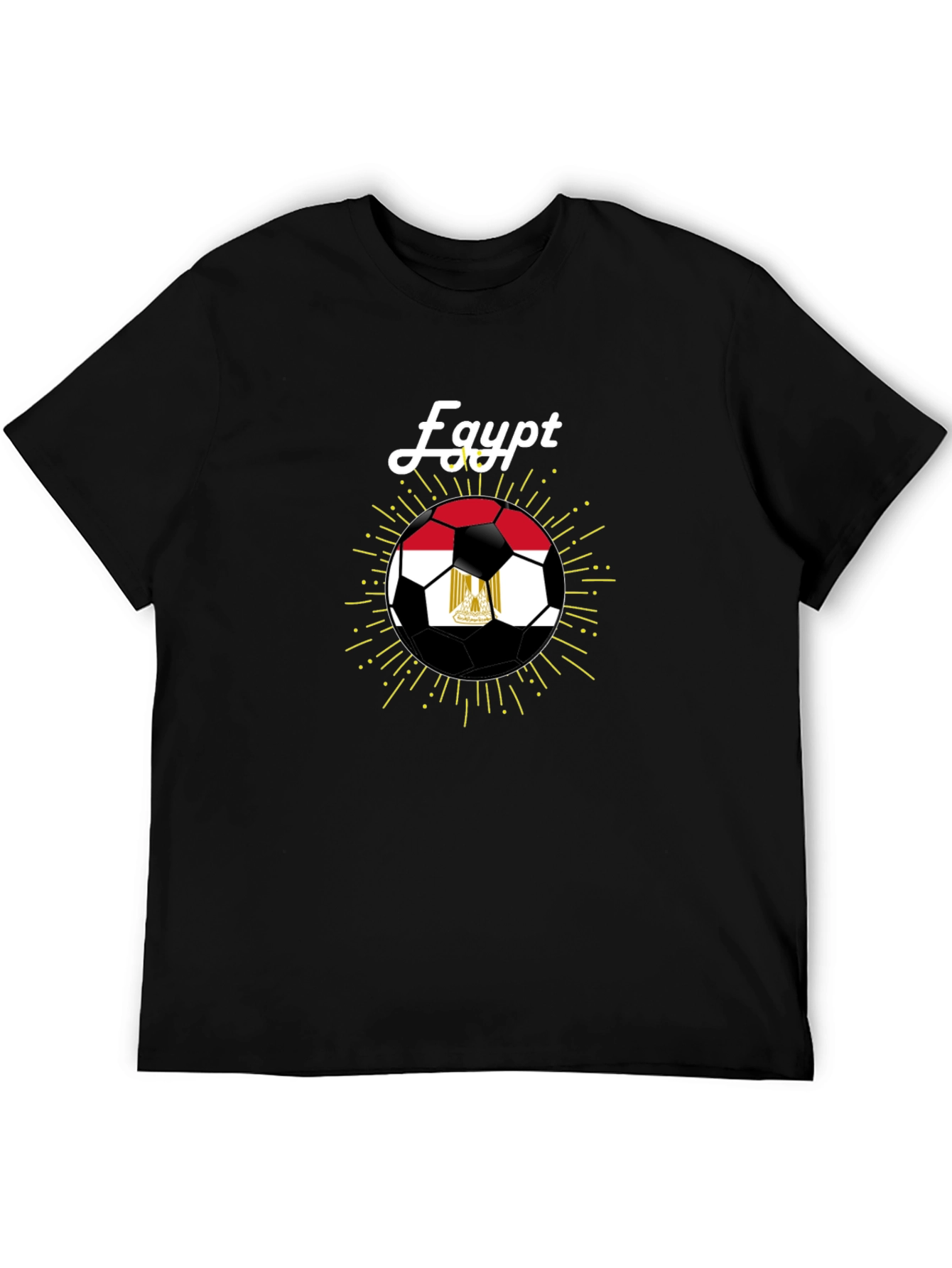 Egypt Soccer Fan T-Shirt - Black Cotton Blend