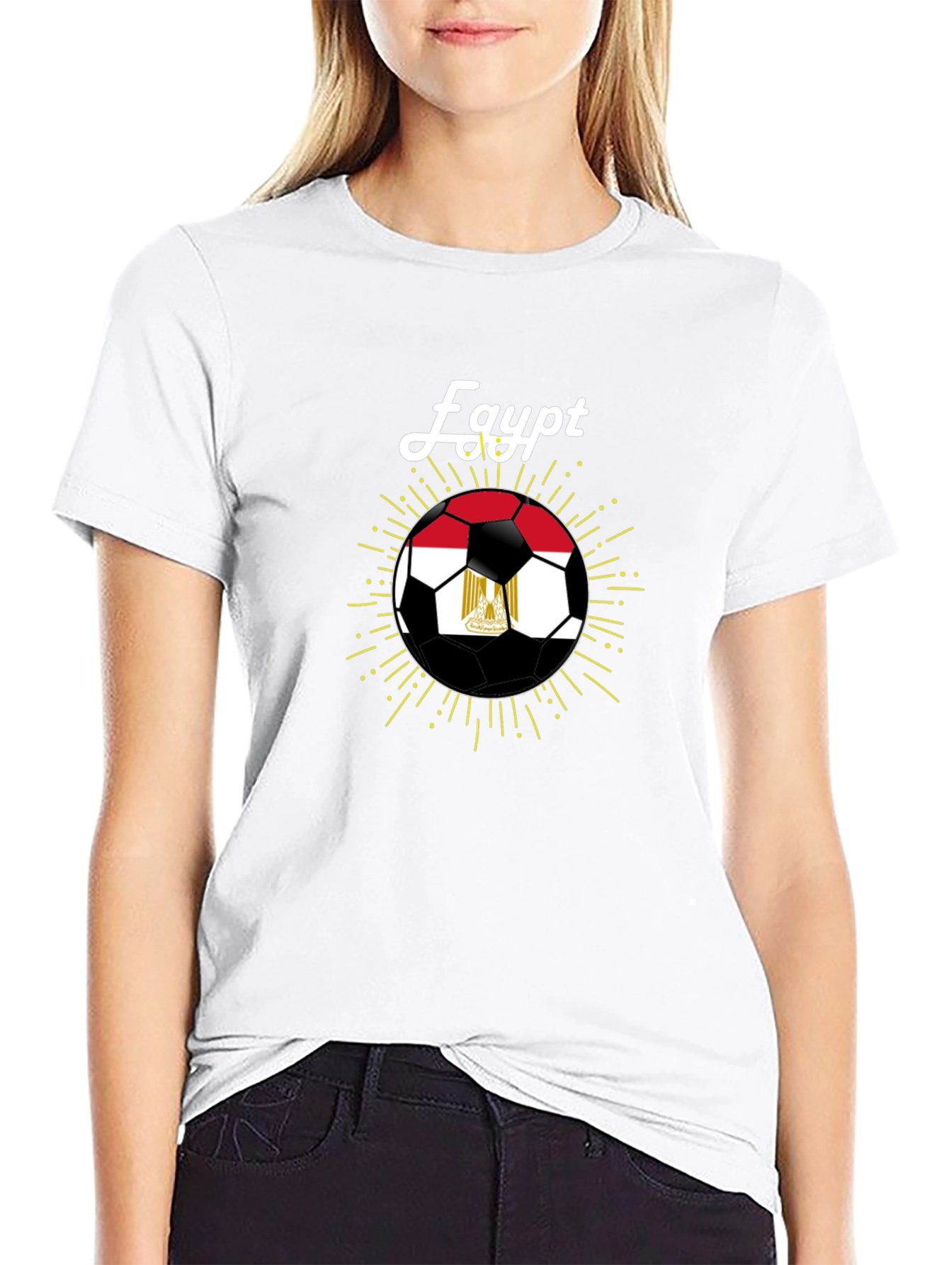 Egypt Soccer Fan T-Shirt - Black Cotton Blend