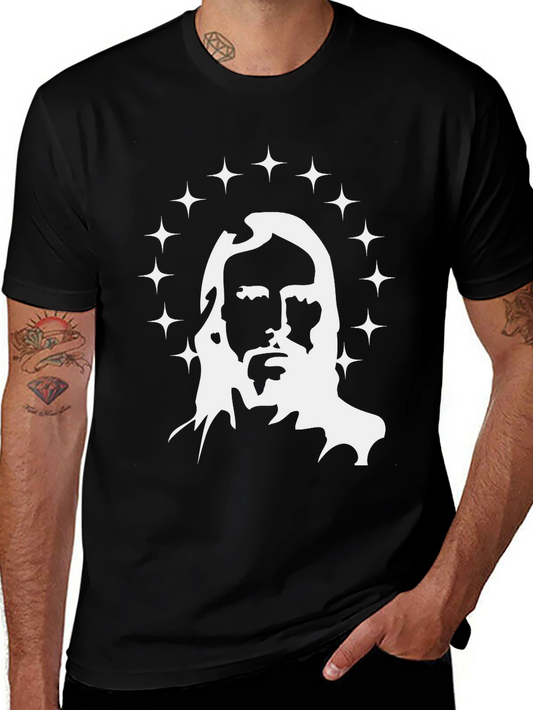 Jesus Graphic Print Black T-Shirt
