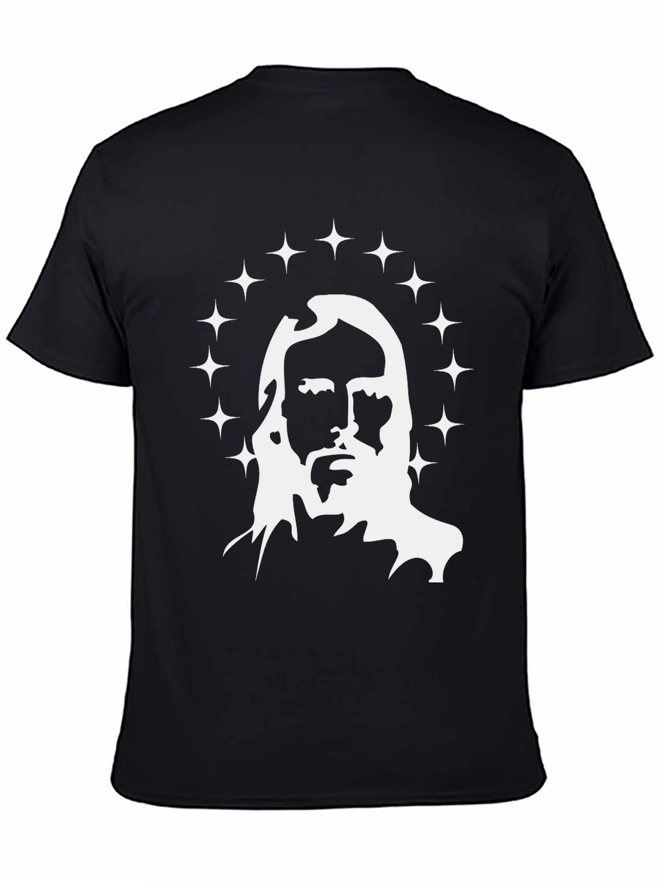 Jesus Graphic Print Black T-Shirt