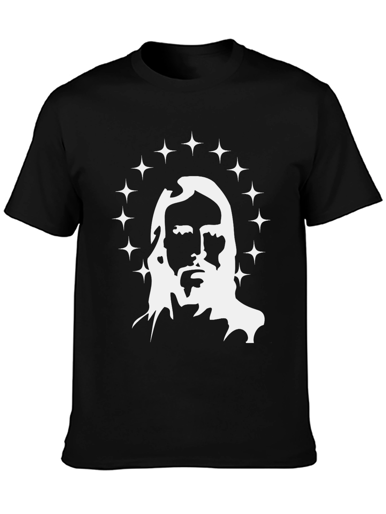 Jesus Graphic Print Black T-Shirt