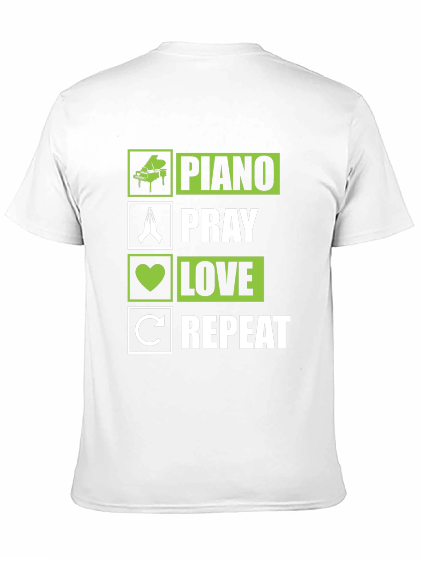 Piano Pray Love Repeat T-Shirt - Novelty Tee