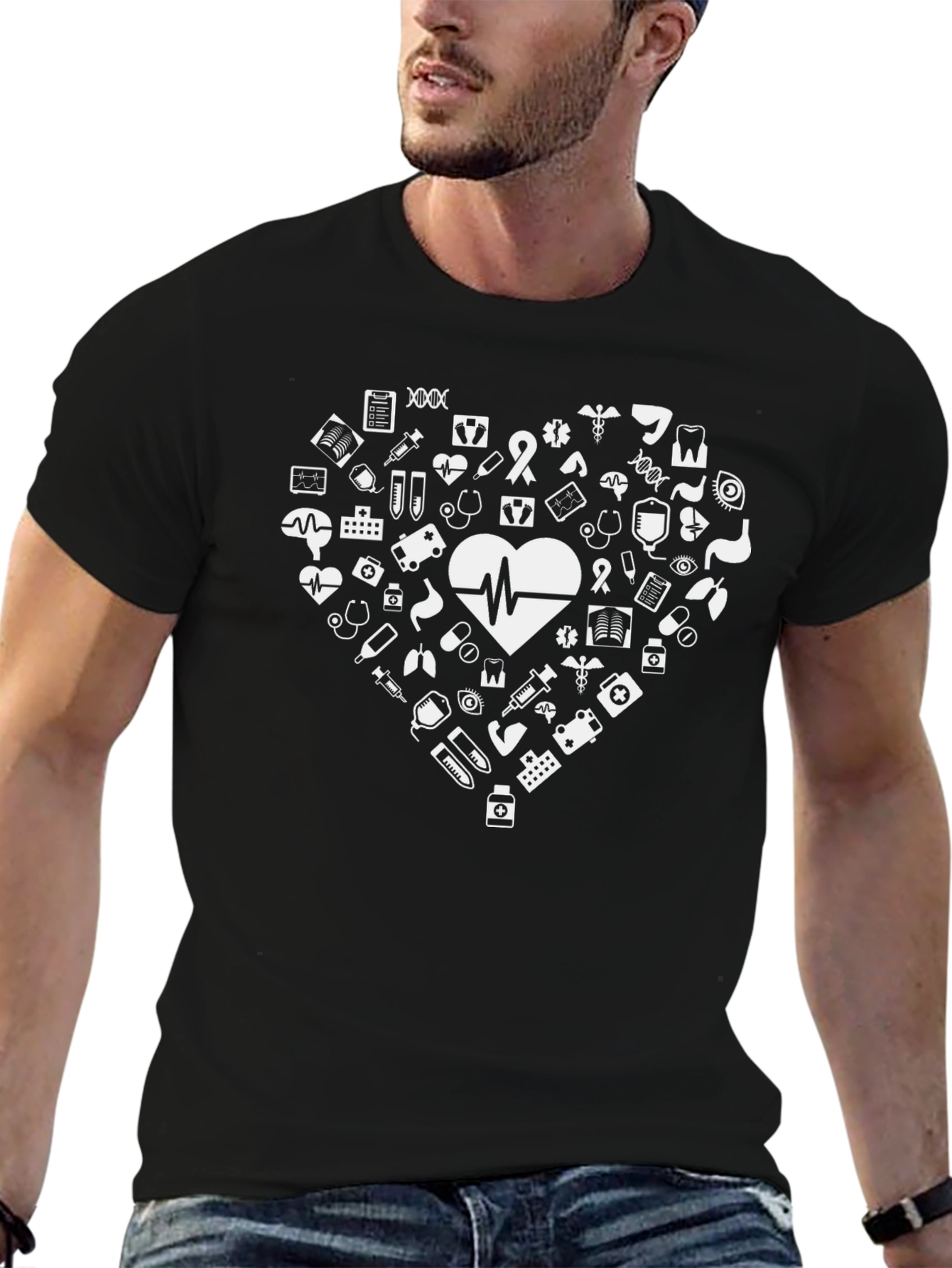 Medical Heartbeat Graphic T-Shirt