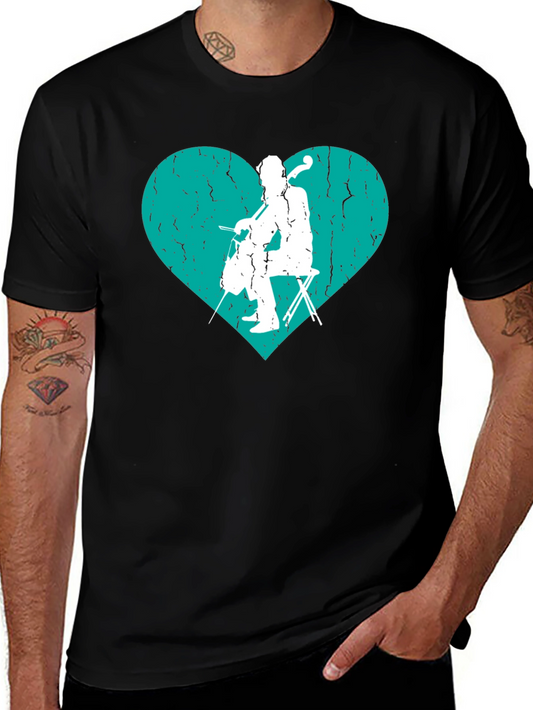 Cello Heart Graphic Tee - Musicians T-Shirt