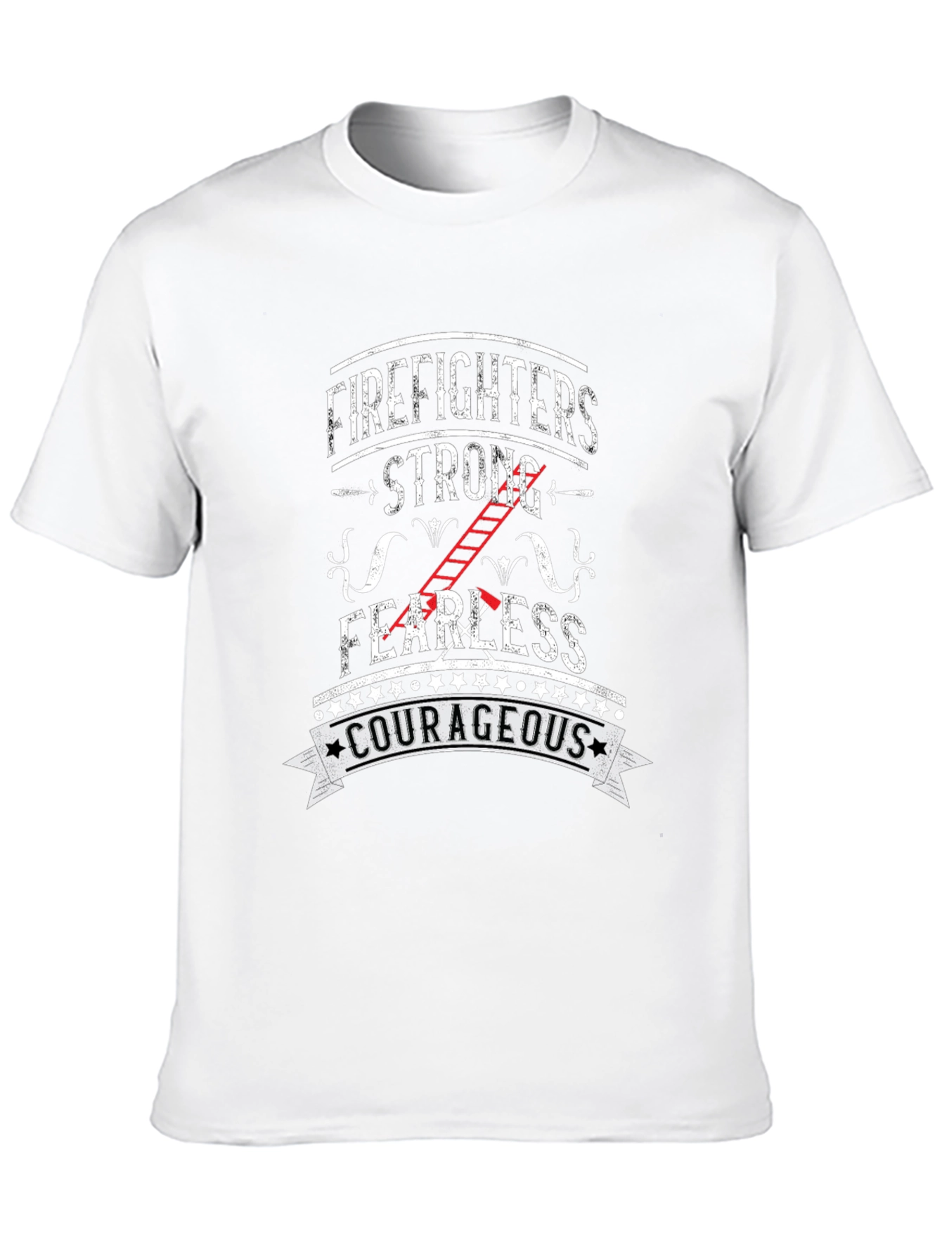 Firefighter Strong Courageous Graphic T-Shirt
