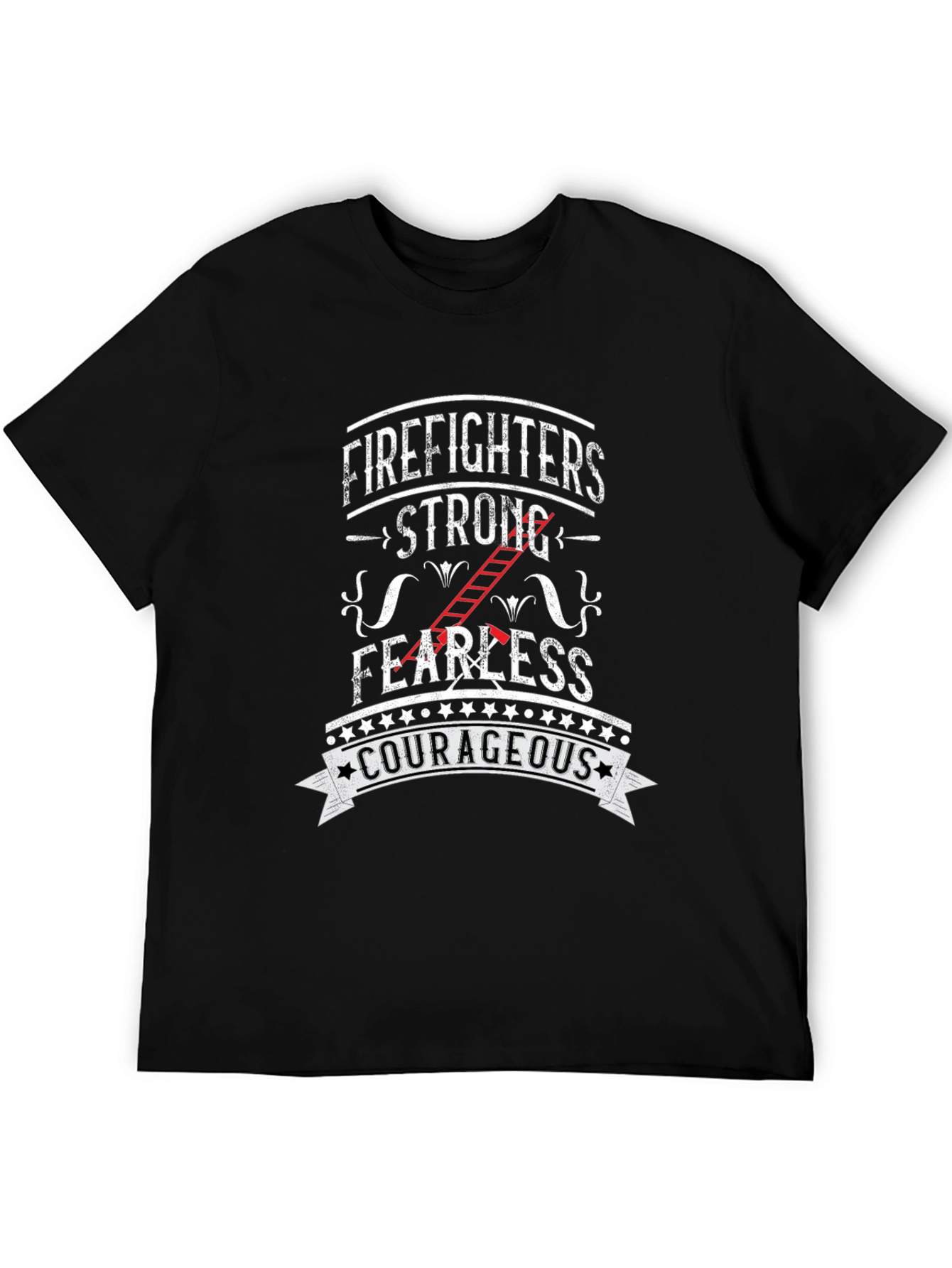 Firefighter Strong Courageous Graphic T-Shirt