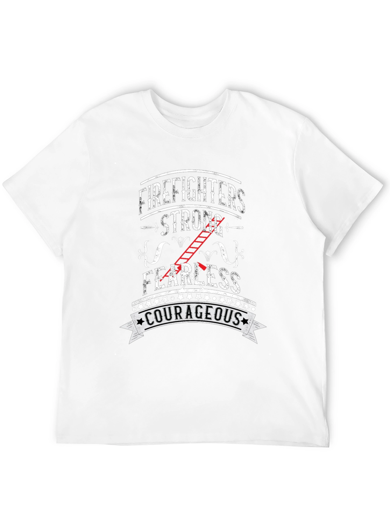 Firefighter Strong Courageous Graphic T-Shirt