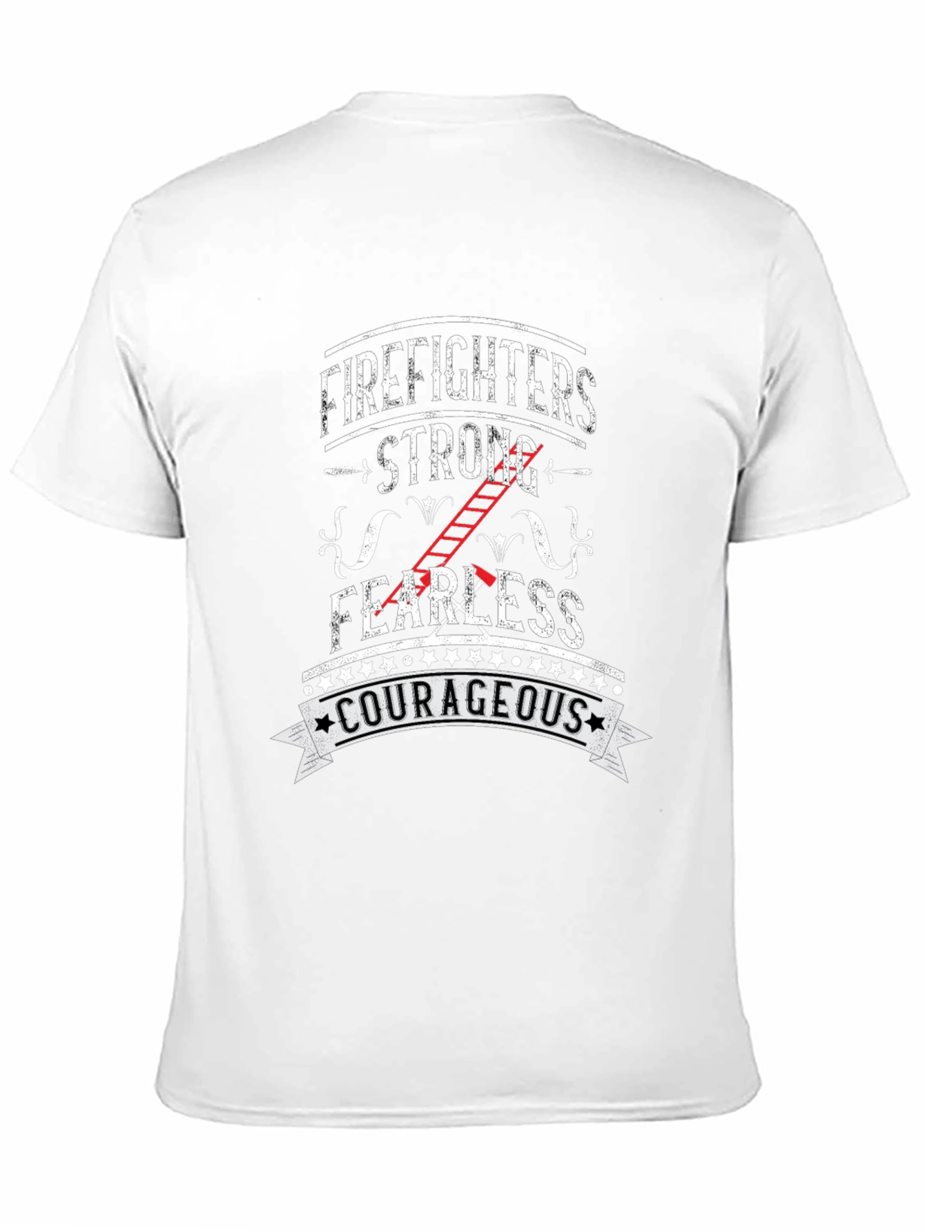 Firefighter Strong Courageous Graphic T-Shirt