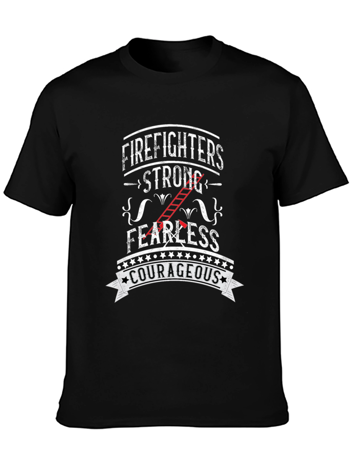 Firefighter Strong Courageous Graphic T-Shirt