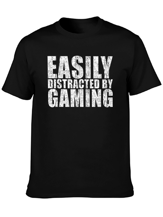 Easily Distracted By Gaming Black T-Shirt