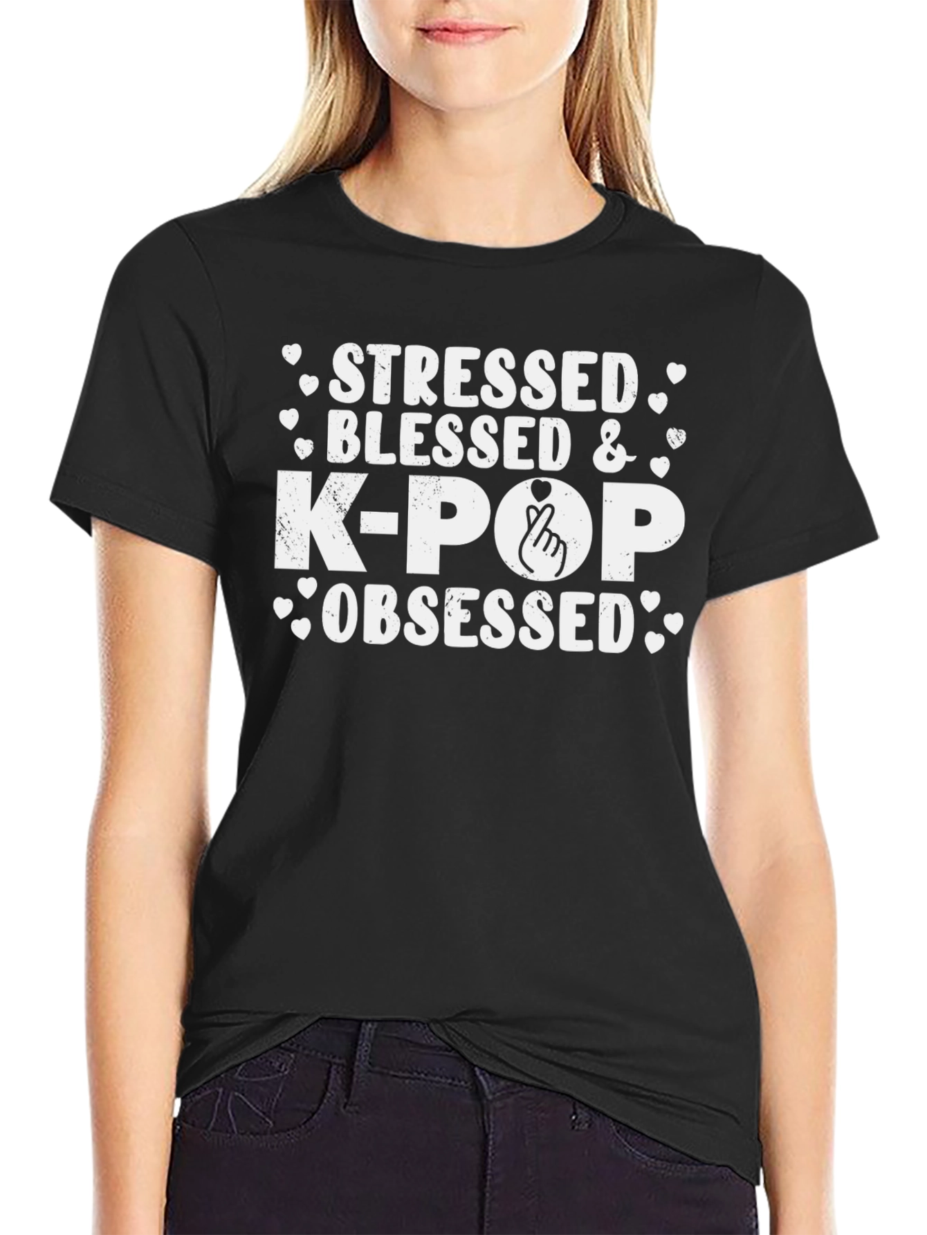 Stressed Blessed & K-Pop Obsessed T-Shirt