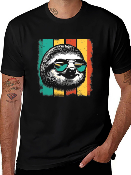 Cool Sloth Retro Style T-Shirt - Chill Vibes