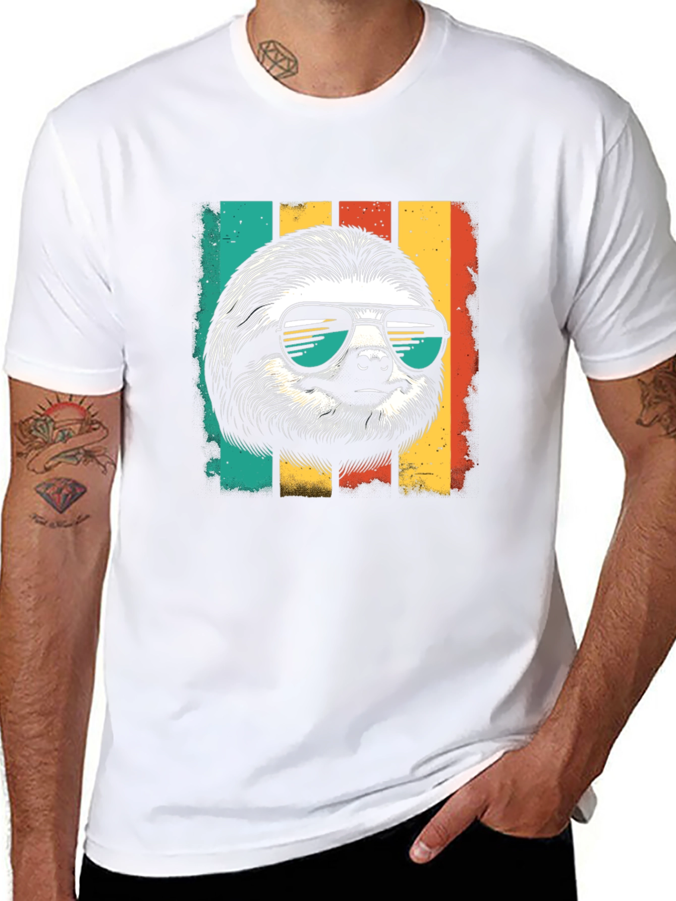 Cool Sloth Retro Style T-Shirt - Chill Vibes