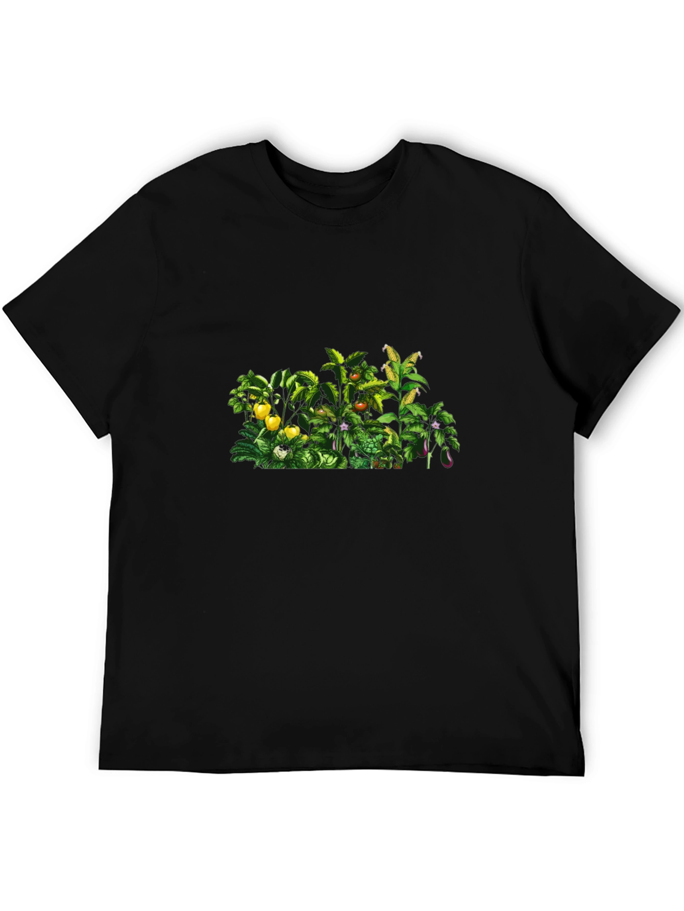 Botanical Garden Print Black T-Shirt