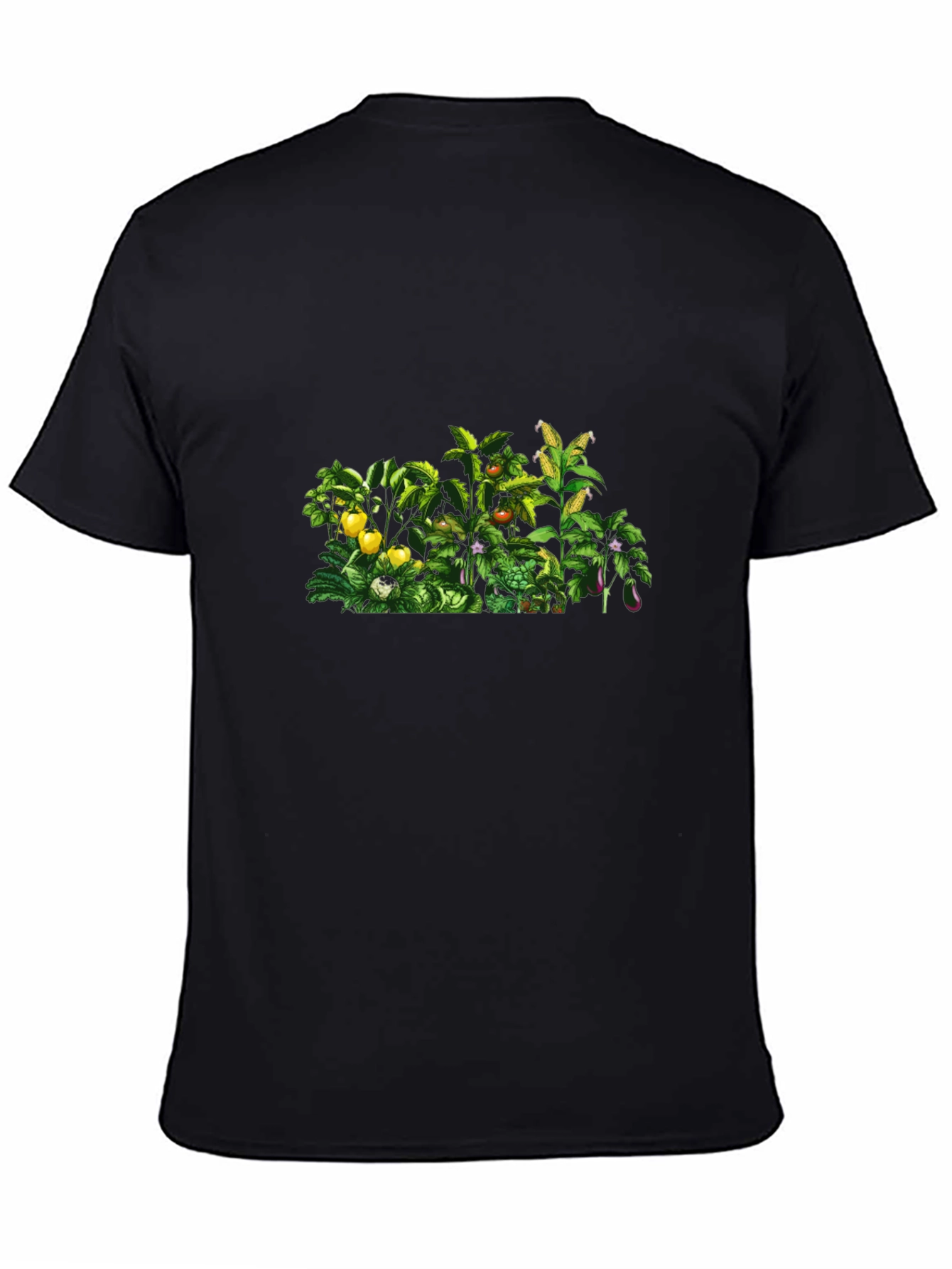 Botanical Garden Print Black T-Shirt