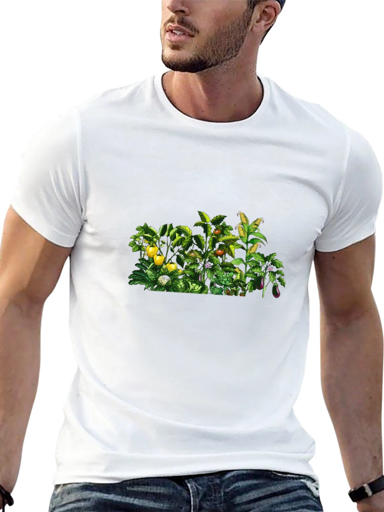 Botanical Garden Print Black T-Shirt