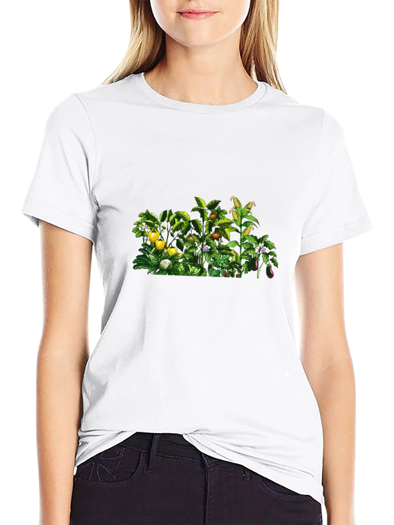 Botanical Garden Print Black T-Shirt