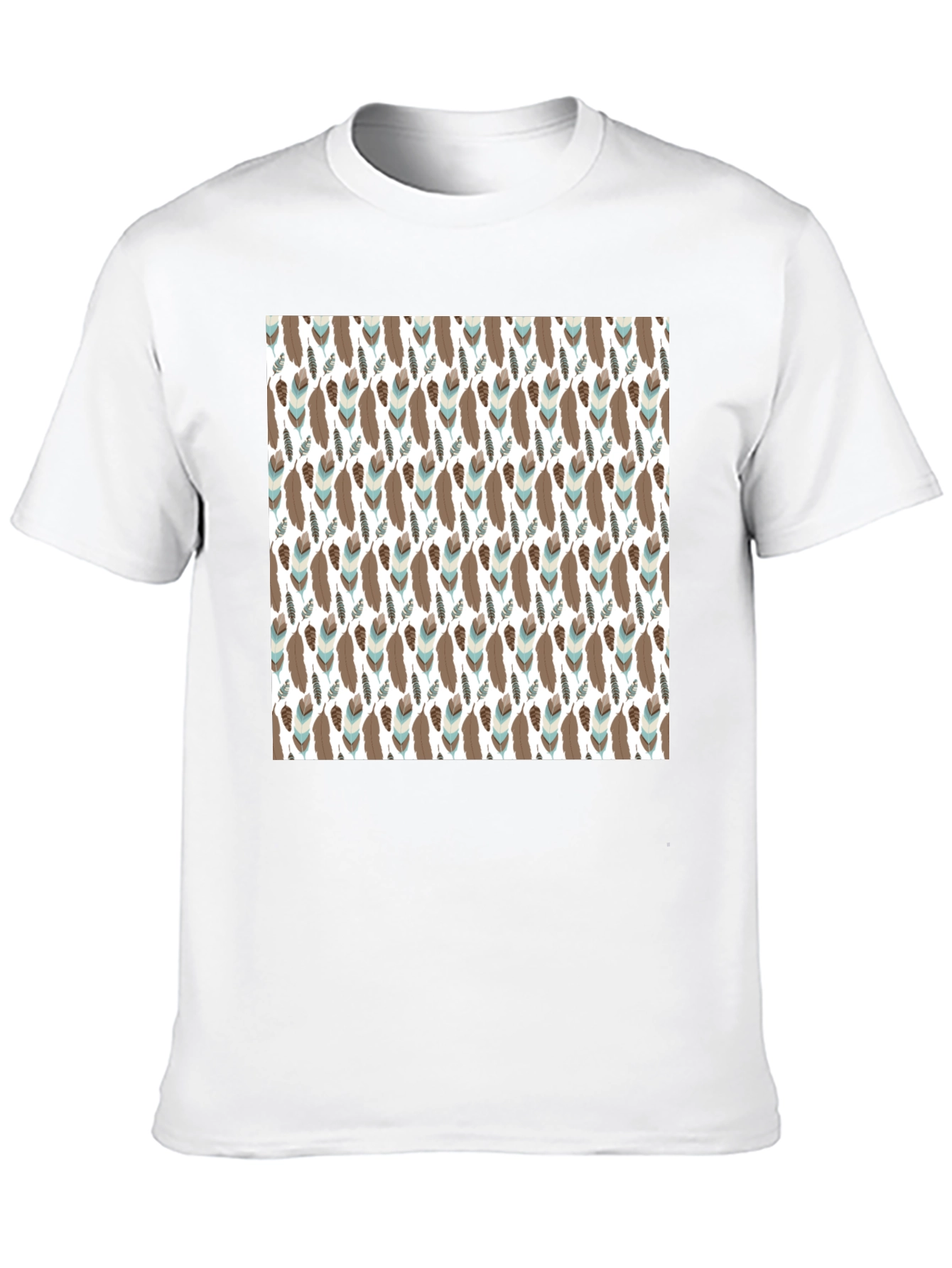 Feather Pattern T-Shirt - Black