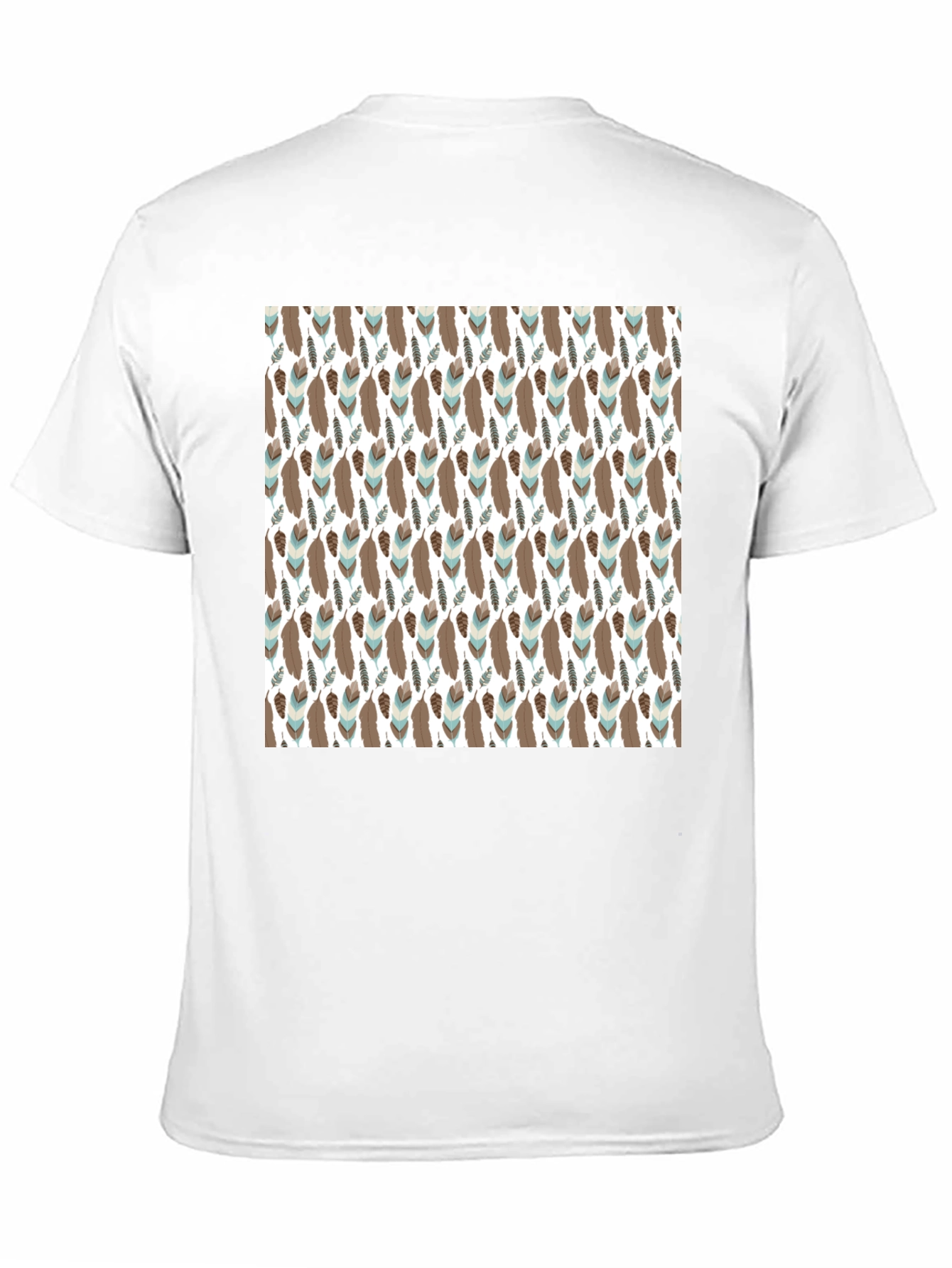 Feather Pattern T-Shirt - Black