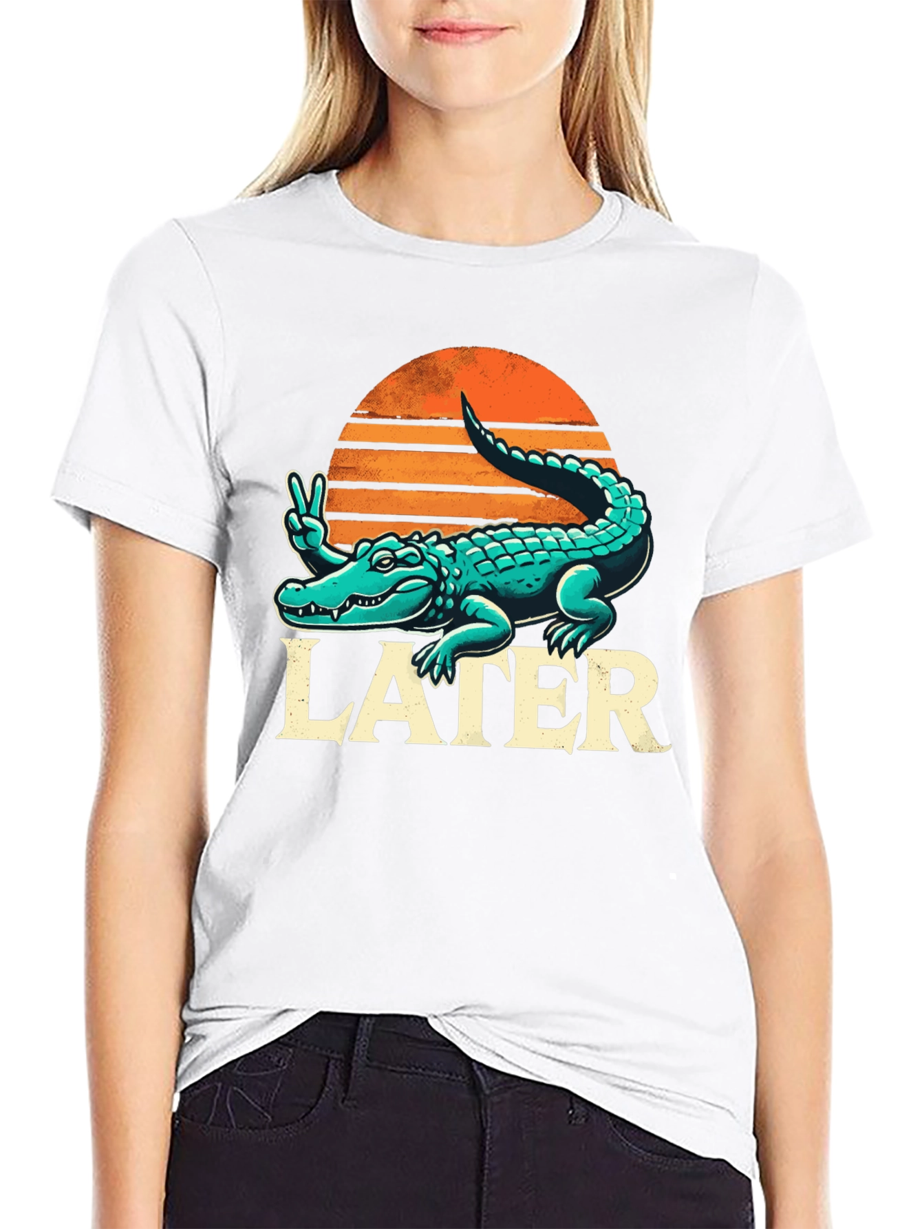 Later Alligator T-Shirt - Peace Out Crocodile Tee