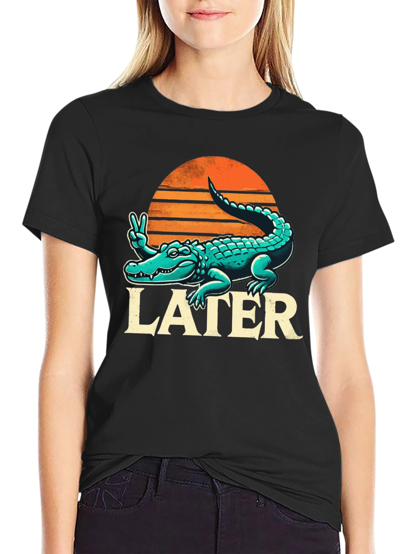 Later Alligator T-Shirt - Peace Out Crocodile Tee