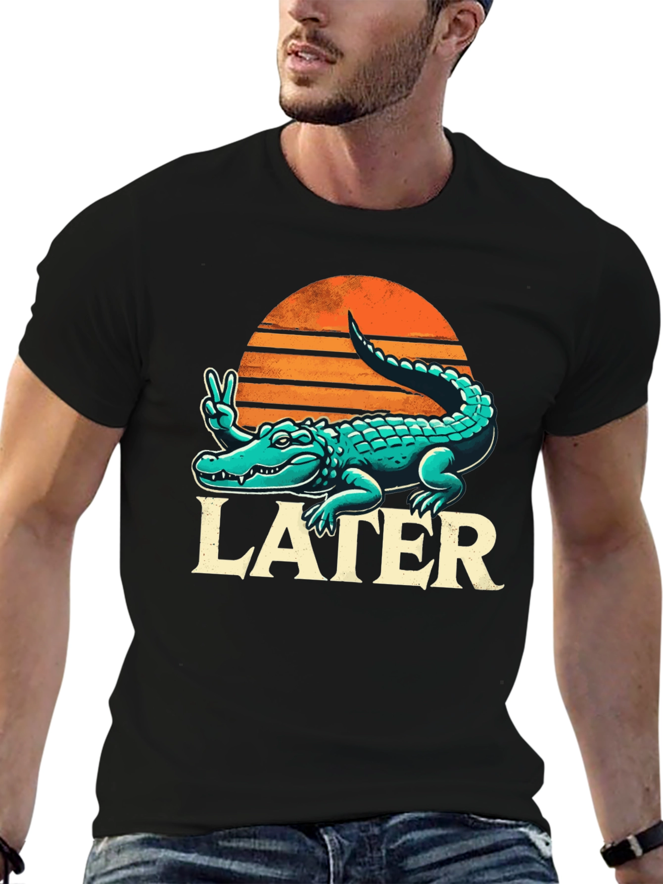 Later Alligator T-Shirt - Peace Out Crocodile Tee