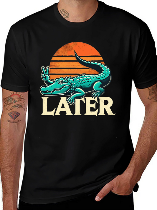 Later Alligator T-Shirt - Peace Out Crocodile Tee