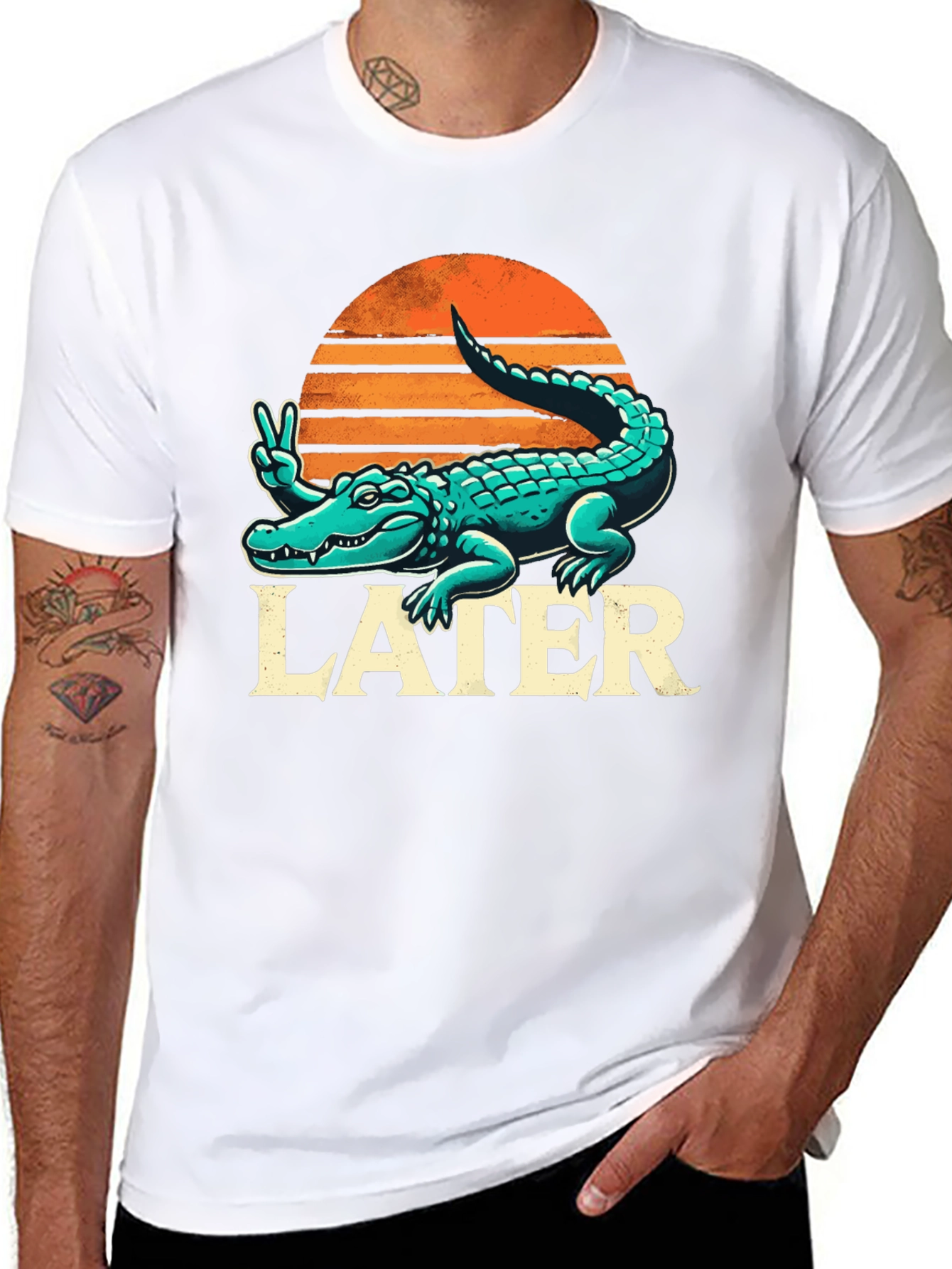 Later Alligator T-Shirt - Peace Out Crocodile Tee