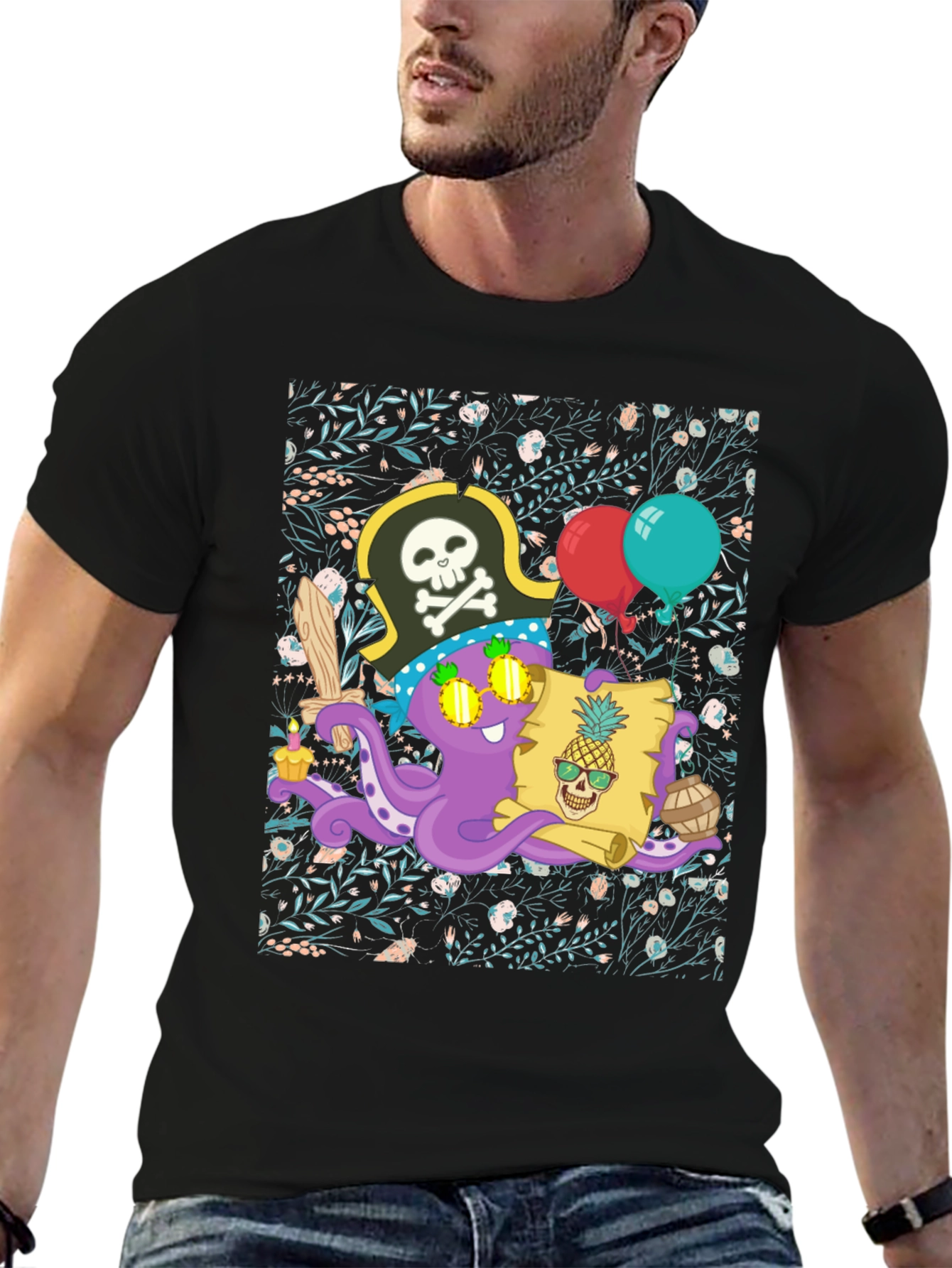 Pirate Octopus Graphic Tee