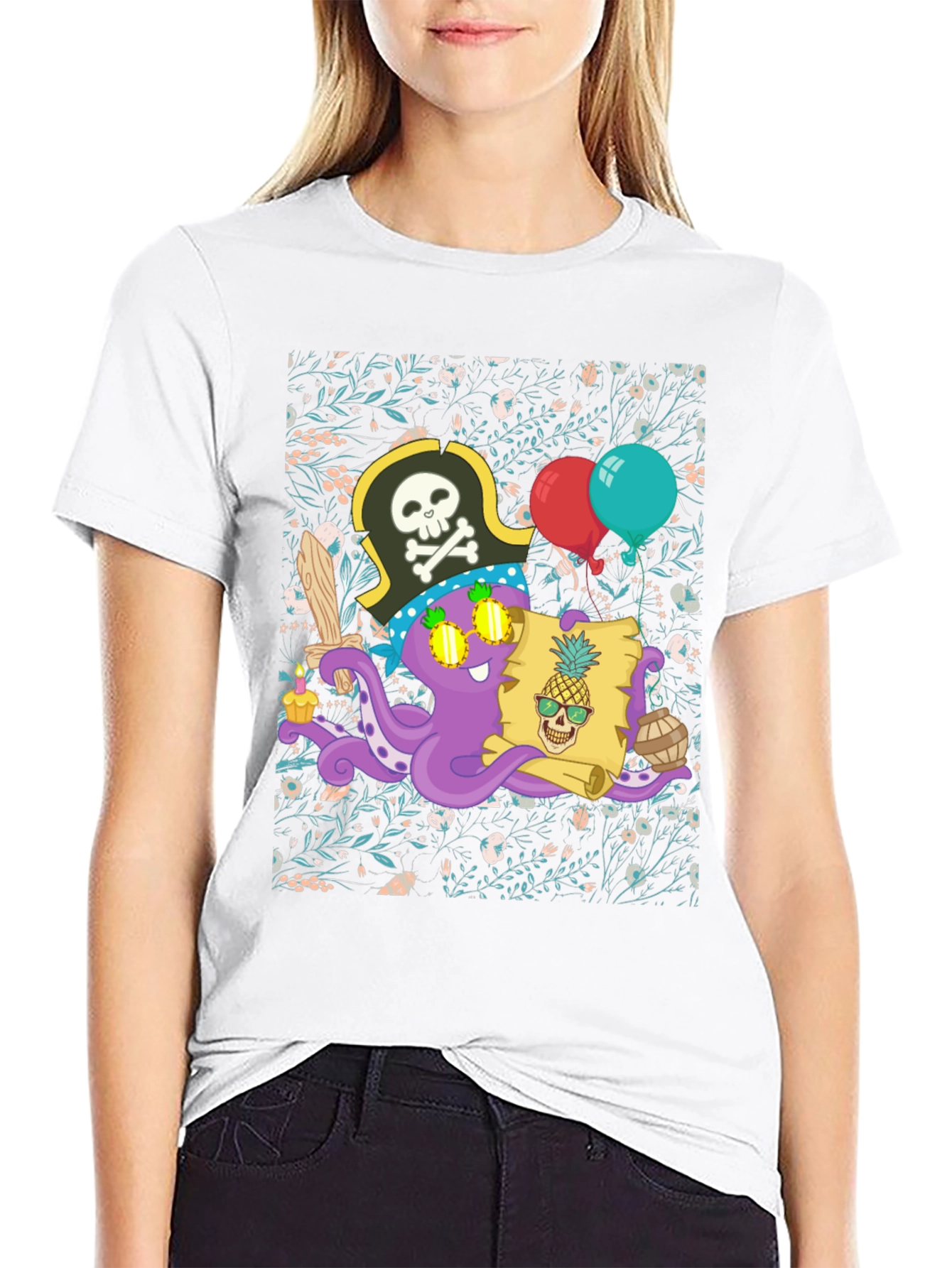 Pirate Octopus Graphic Tee
