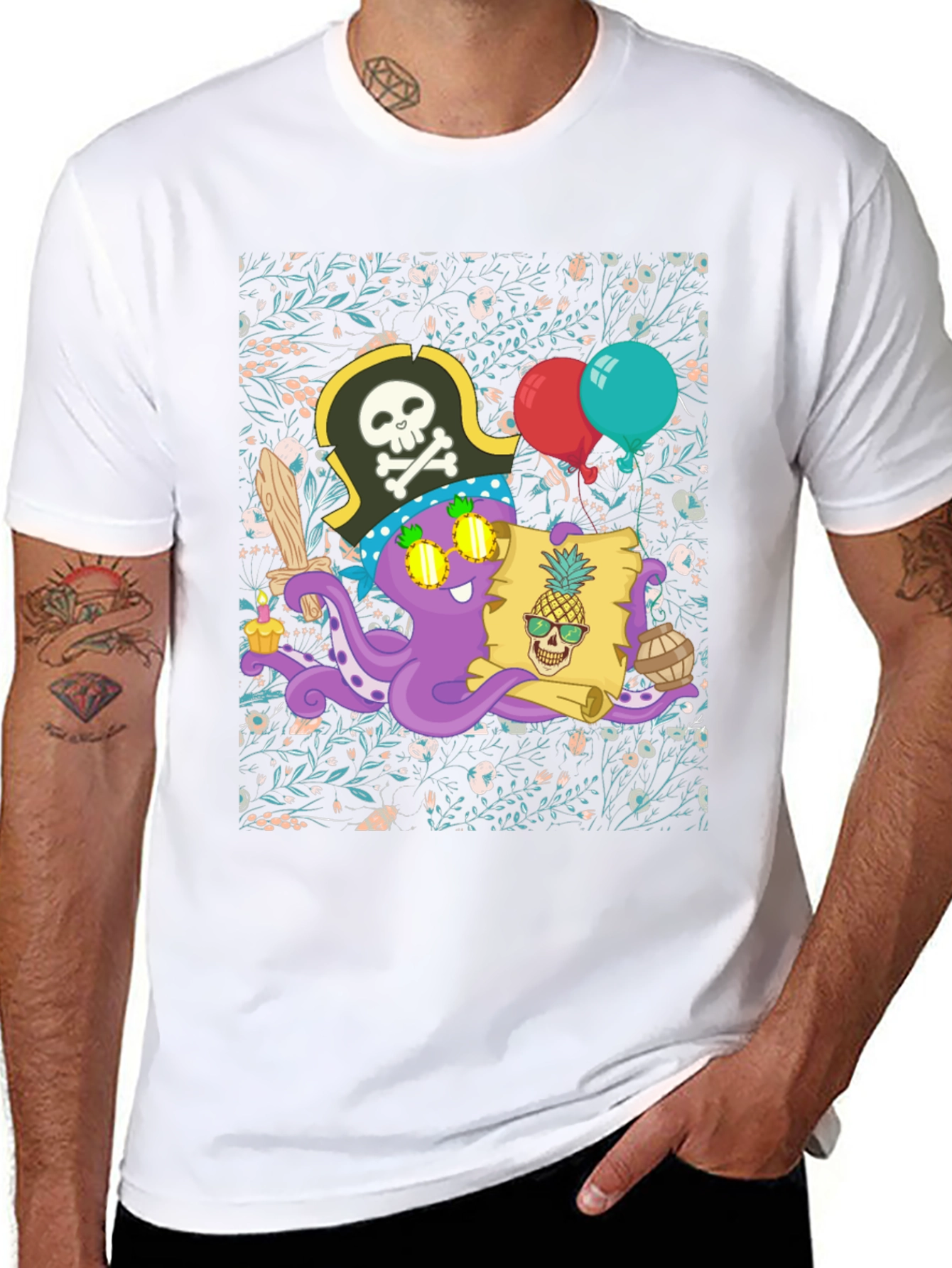 Pirate Octopus Graphic Tee
