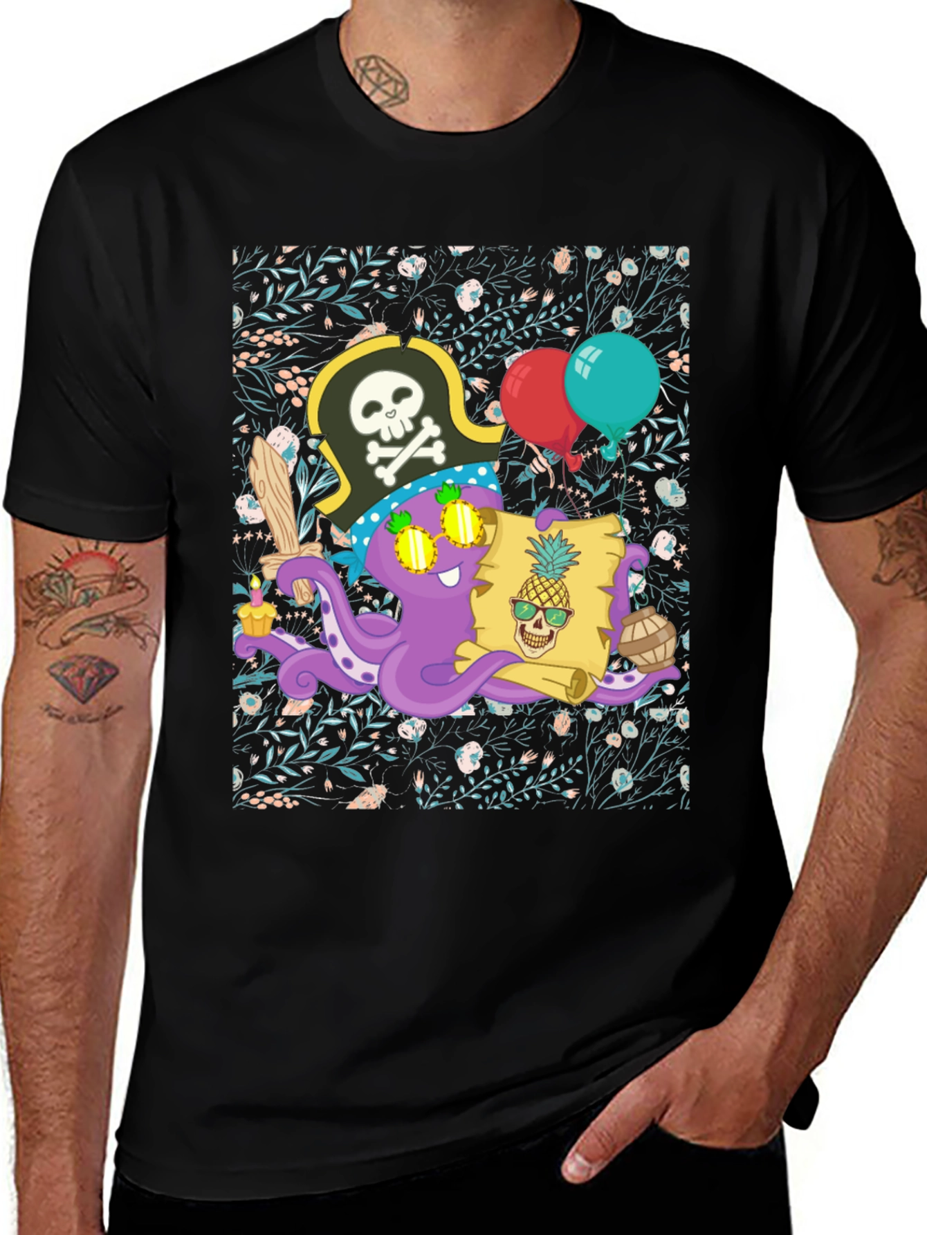 Pirate Octopus Graphic Tee