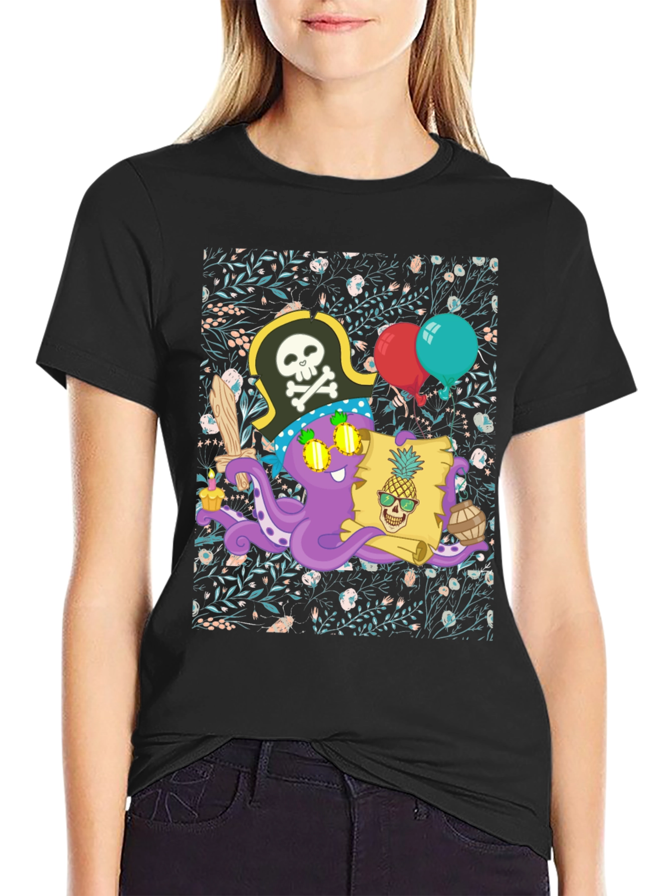 Pirate Octopus Graphic Tee