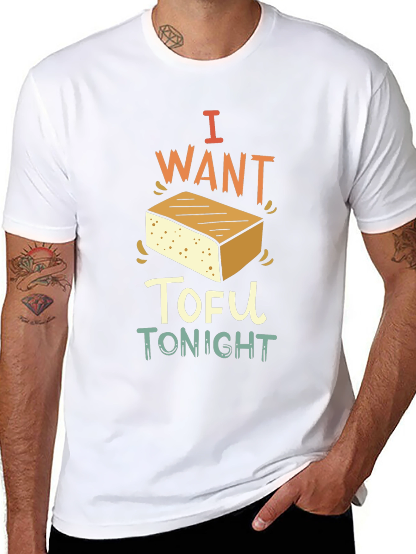 I Want Tofu Tonight - Novelty Graphic T-Shirt